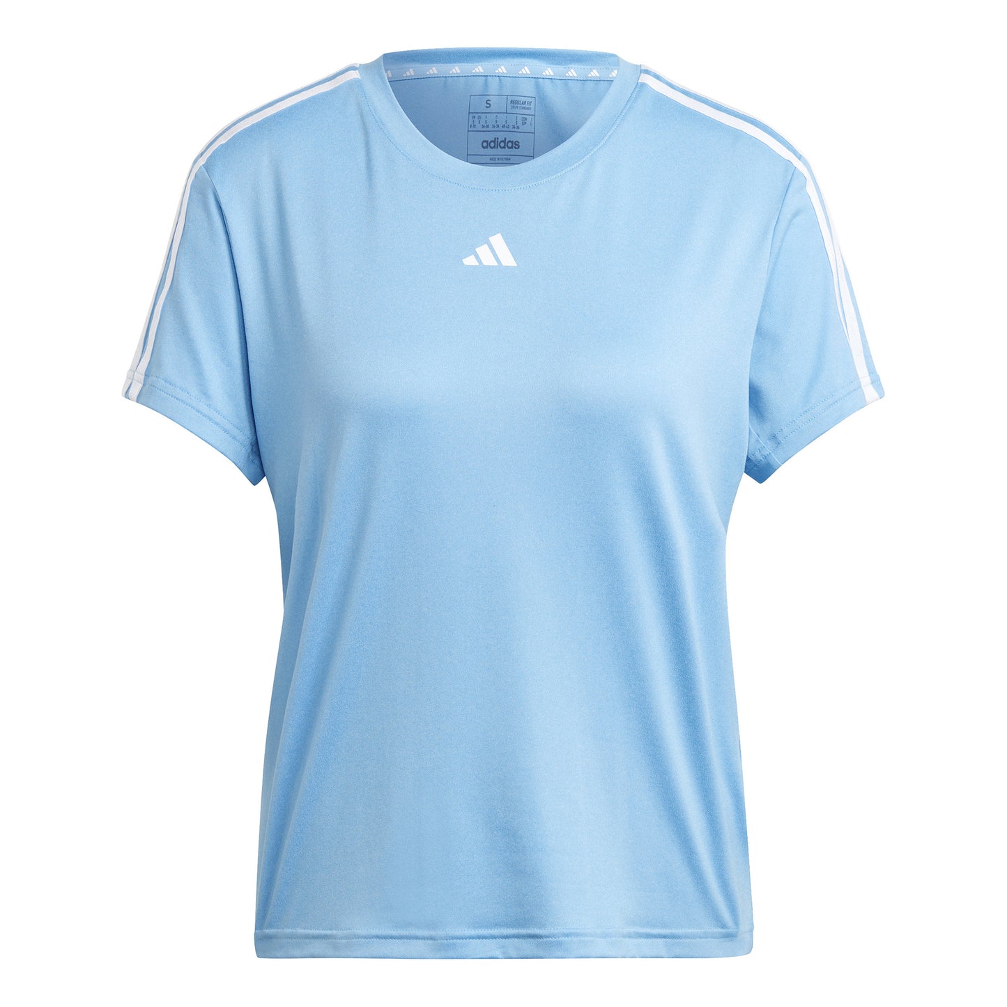 adidas Essentials 3 Stripes T-Shirt Damen - hellblau, weiß