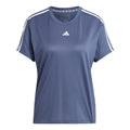 Essentials 3 Stripes T-Shirt Damen - blaugrau, weiß