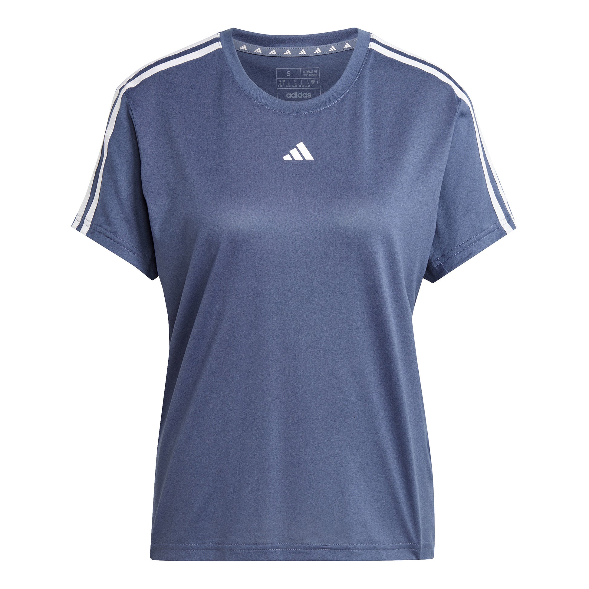 adidas Essentials 3 Stripes T-Shirt Women - blue grey, white