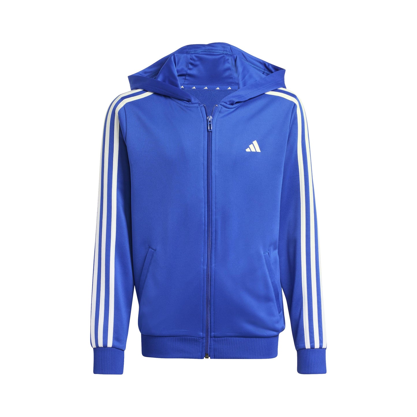 adidas Training ES 3 Stripes Full-Zip Sweatjacke Kinder - blau, weiß