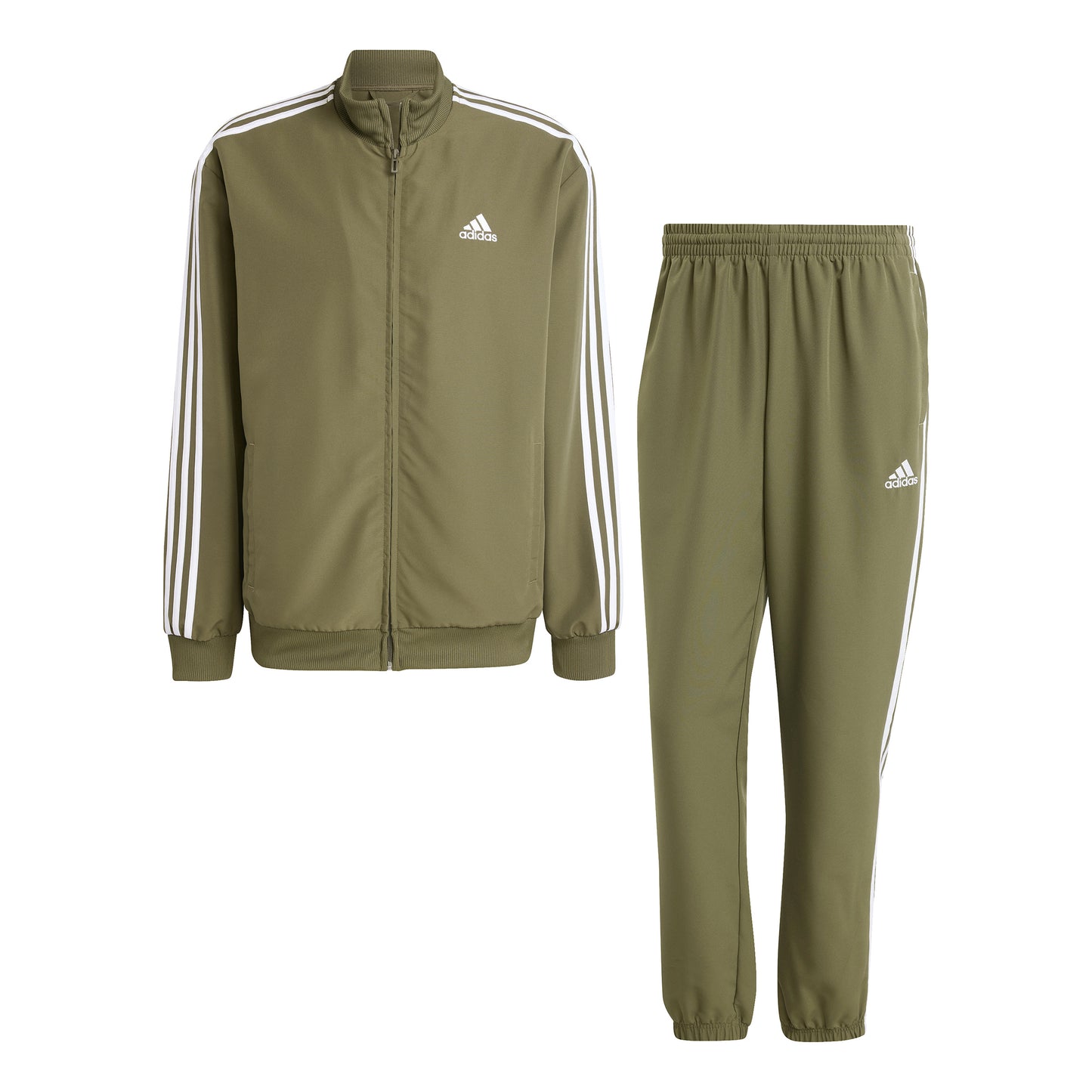 adidas 3Stripes Woven Tracksuit Men - olive, white