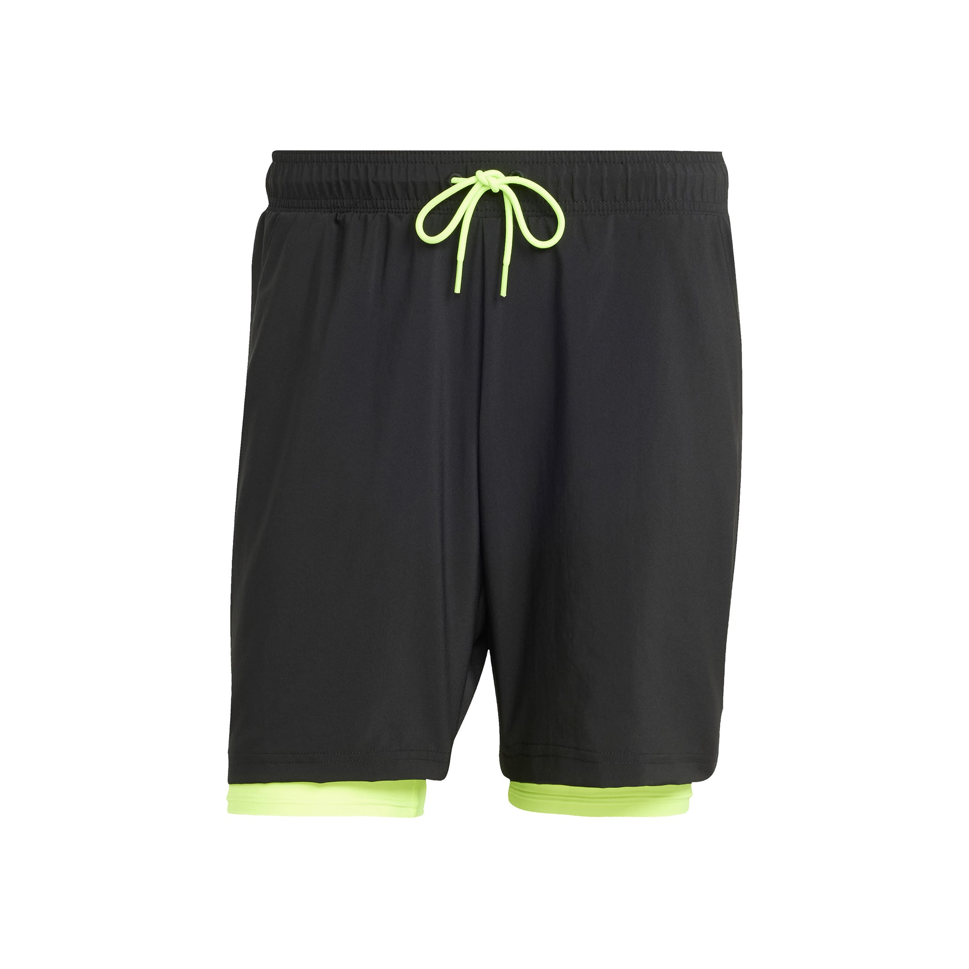 adidas 7in Club 2In1 Shorts Men-Black,Neon Green