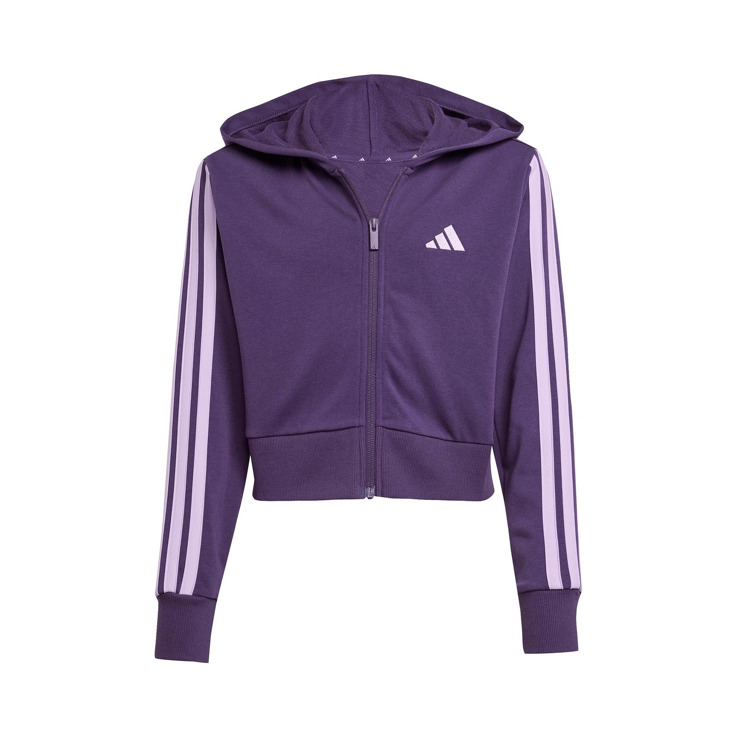 adidas 3Stripes Full-Zip Crop Trainingsjacke Mädchen - lila, flieder