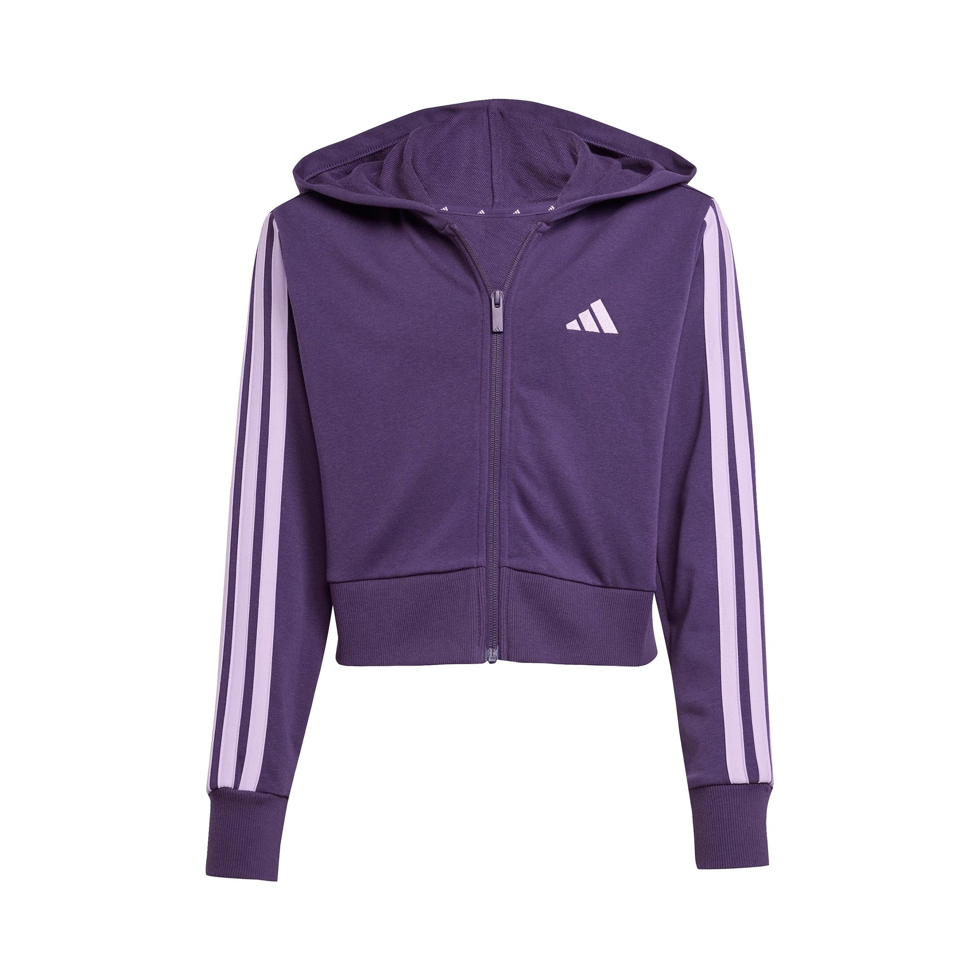 adidas 3Stripes Full-Zip Crop Trainingsjacke Mädchen - lila, flieder