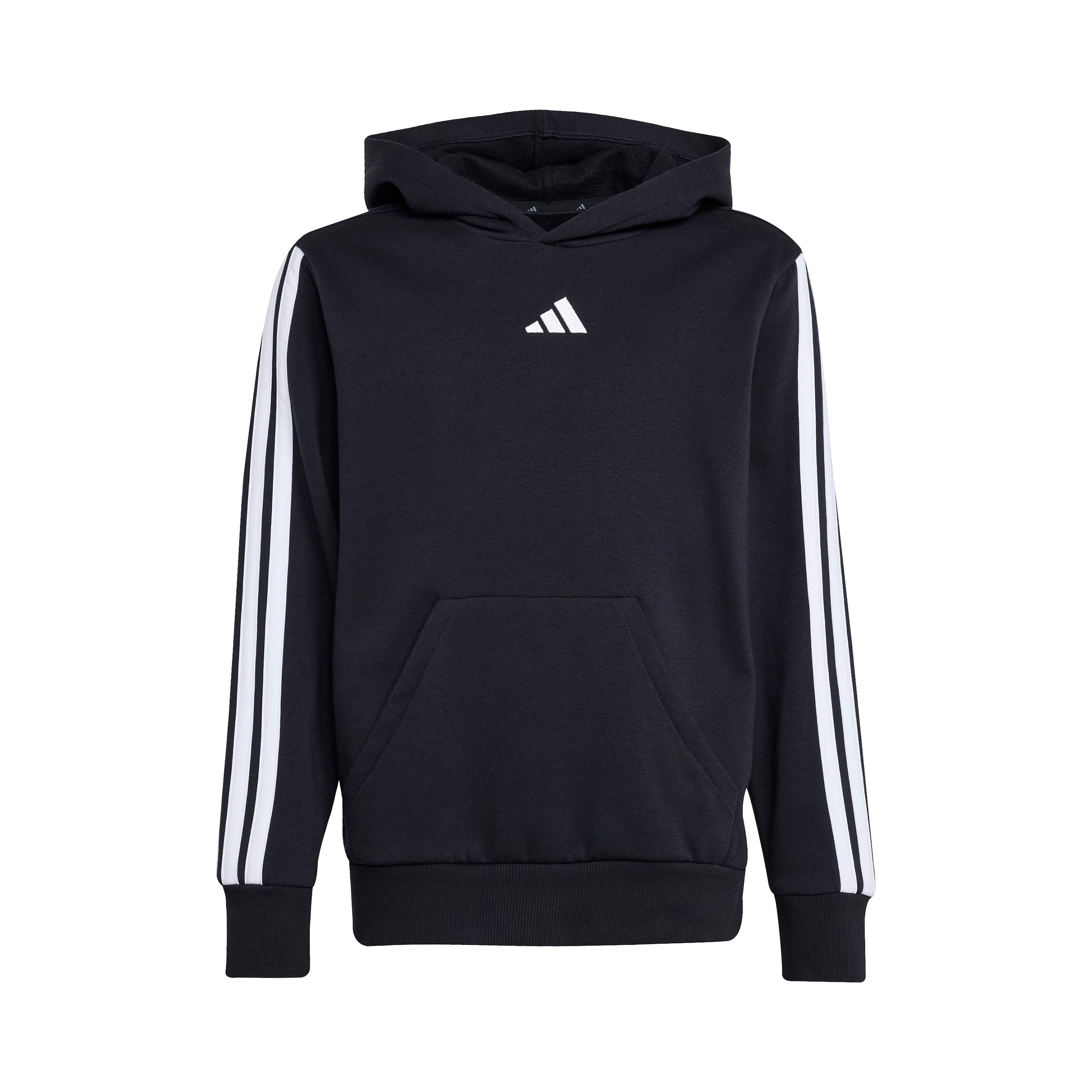 adidas 3Stripes Fleece Hoody Jungen - schwarz, weiß