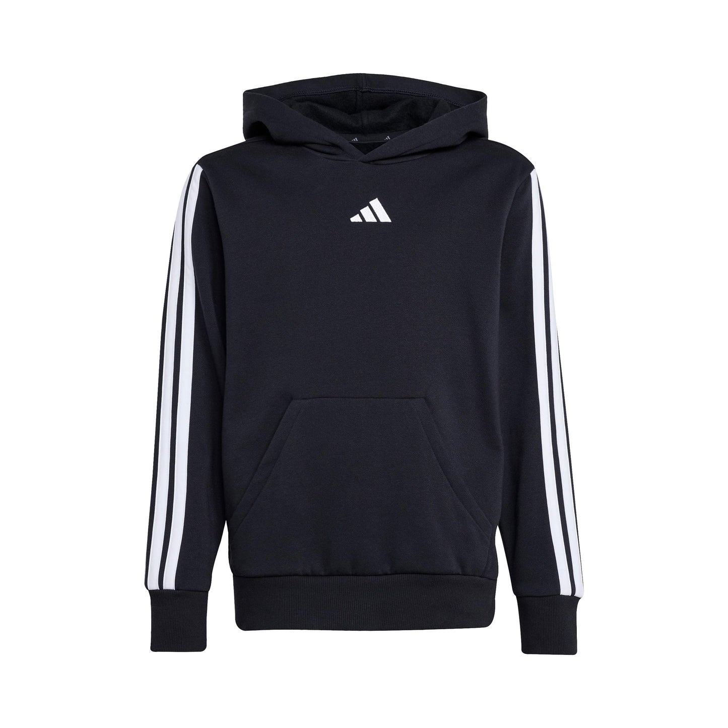 adidas 3Stripes Fleece Hoody Boys - black, white