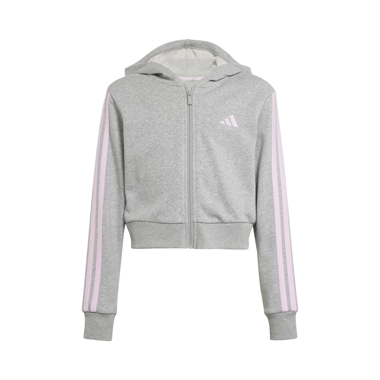 adidas Essentials Crop Zip Hoodie Kids-Grey