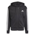 Essentials 3 Stripes Zip Hoodie Men - black, white