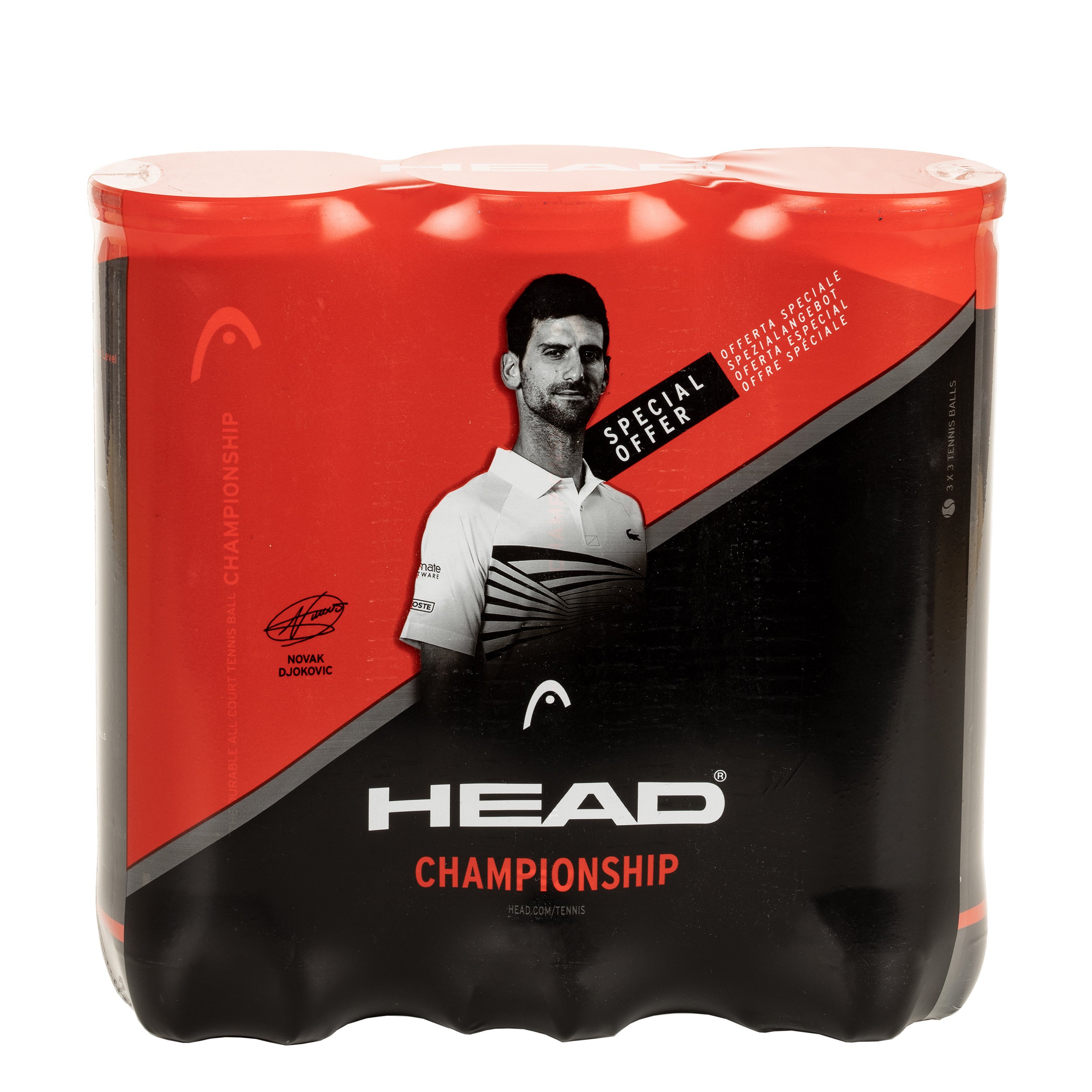 HEAD 3x Championship Novak 3 Ball Tube