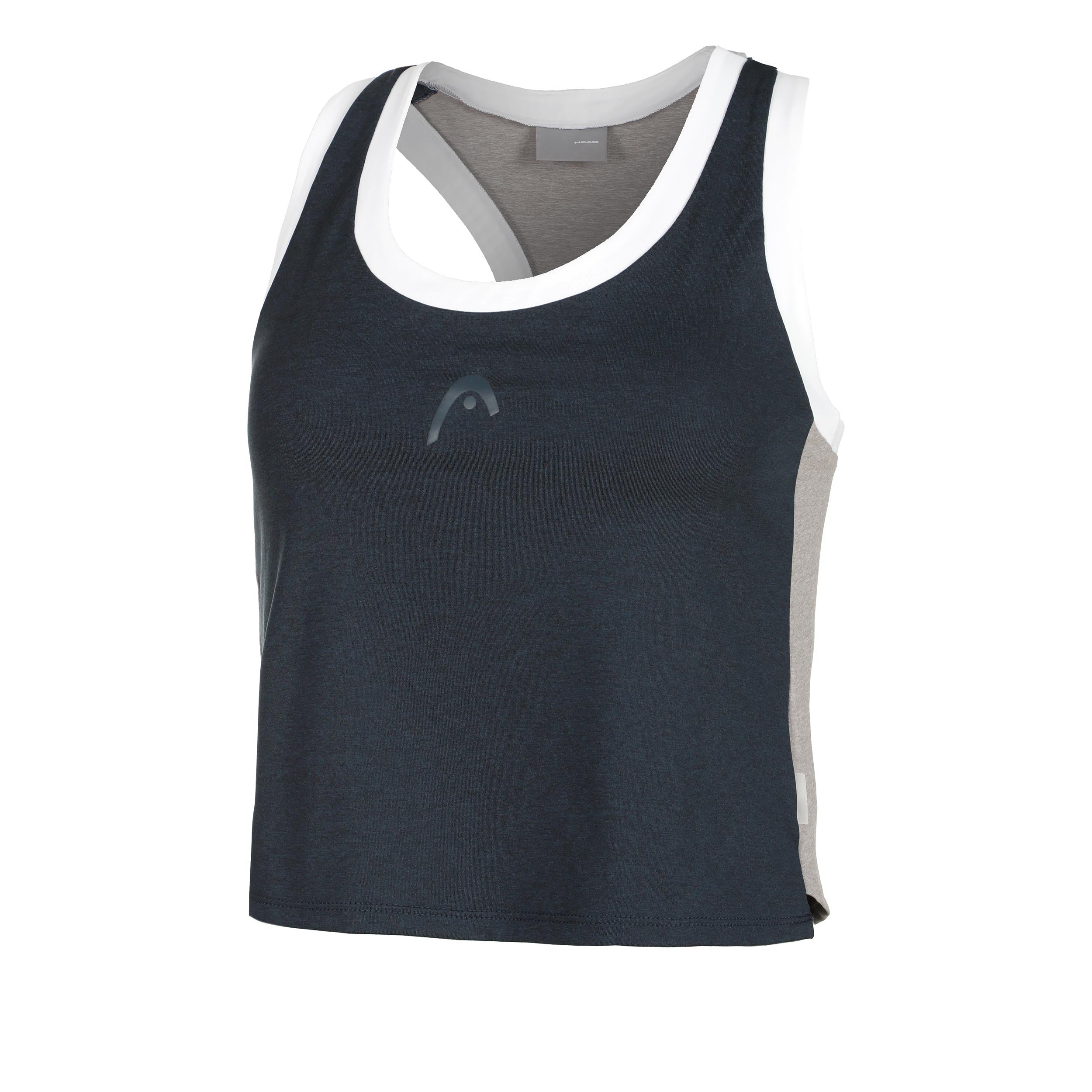 HEAD Play Crop Tank Top Women-Dark Blue,White