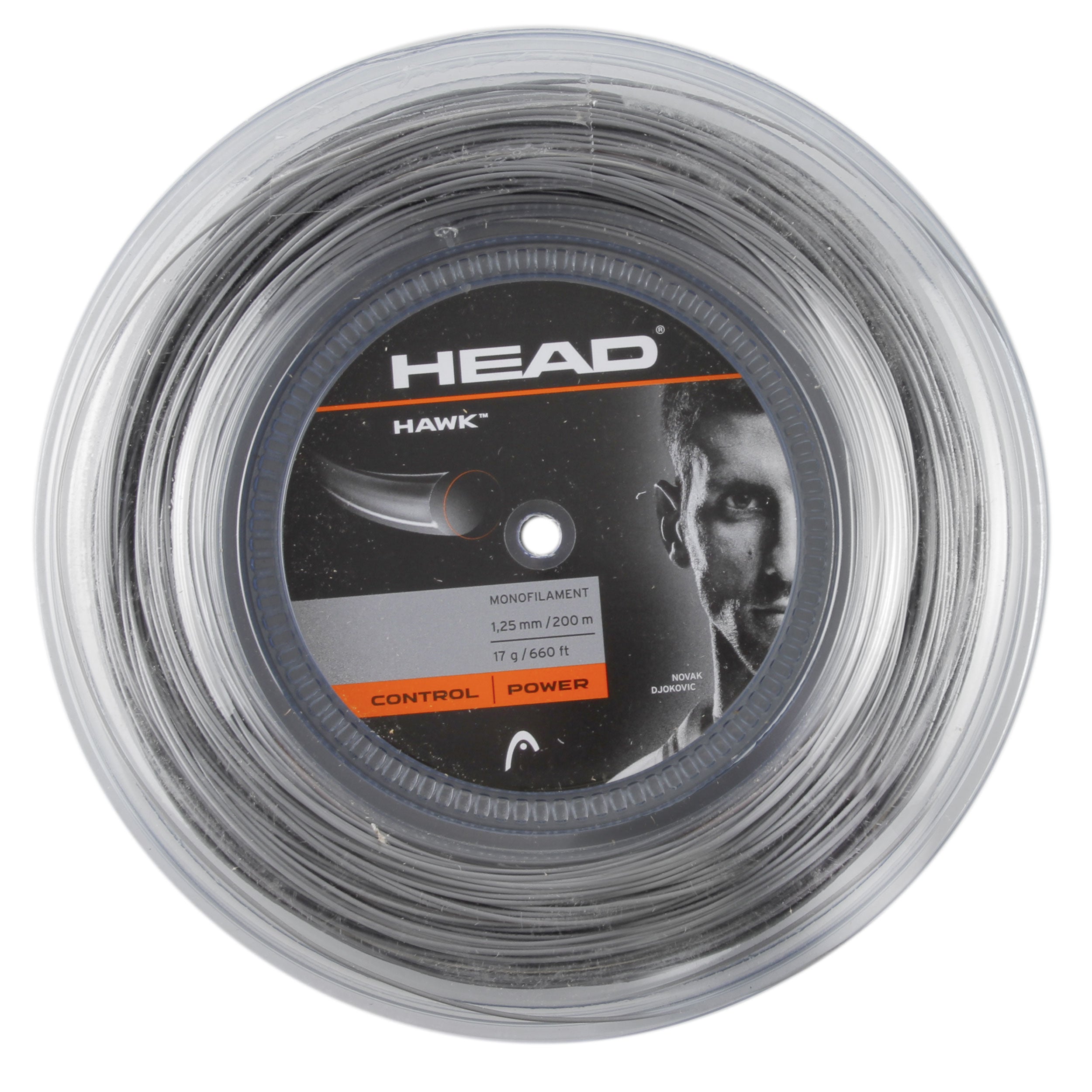 HEAD Hawk String Reel 200m-Grey