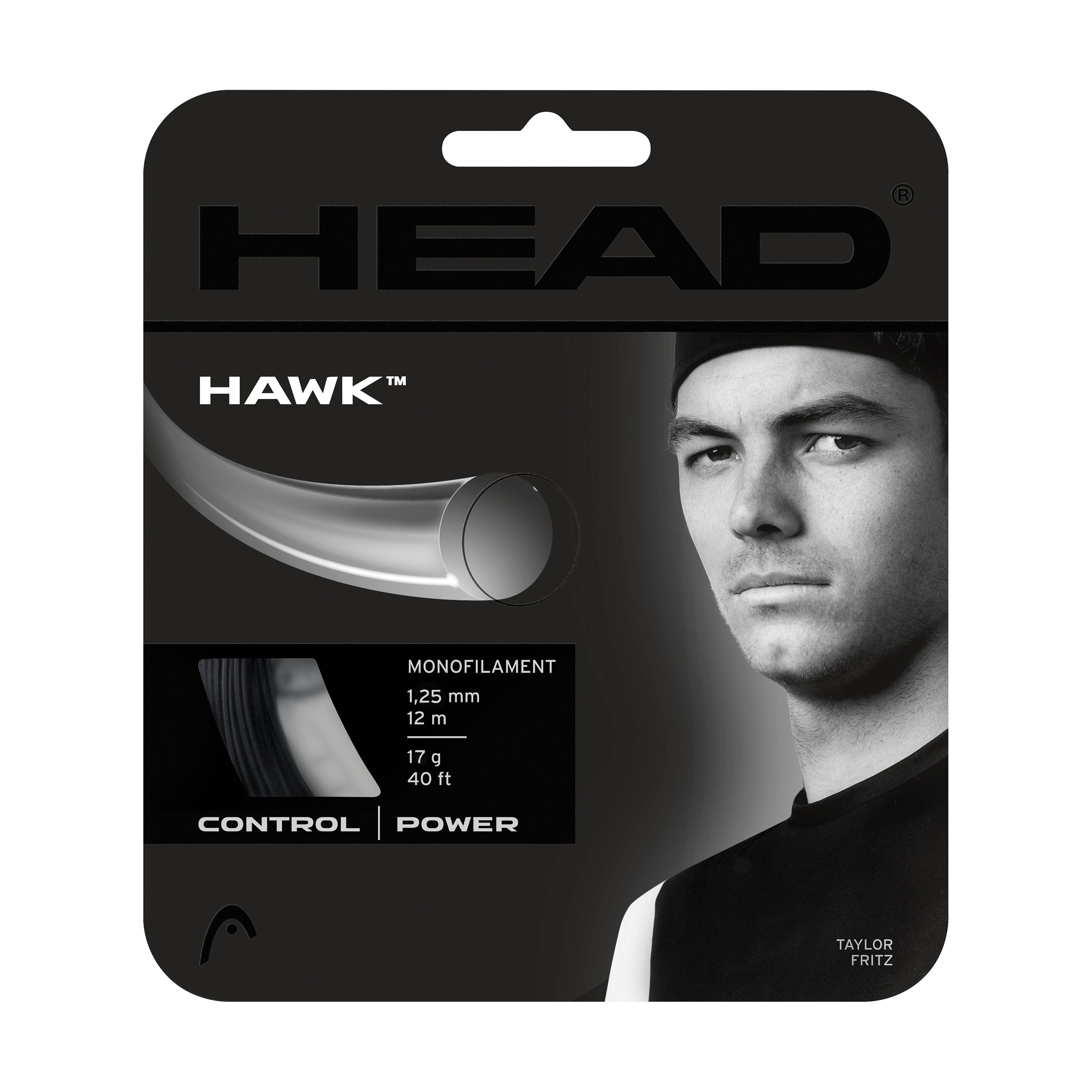HEAD Hawk Saitenset 12m-Schwarz