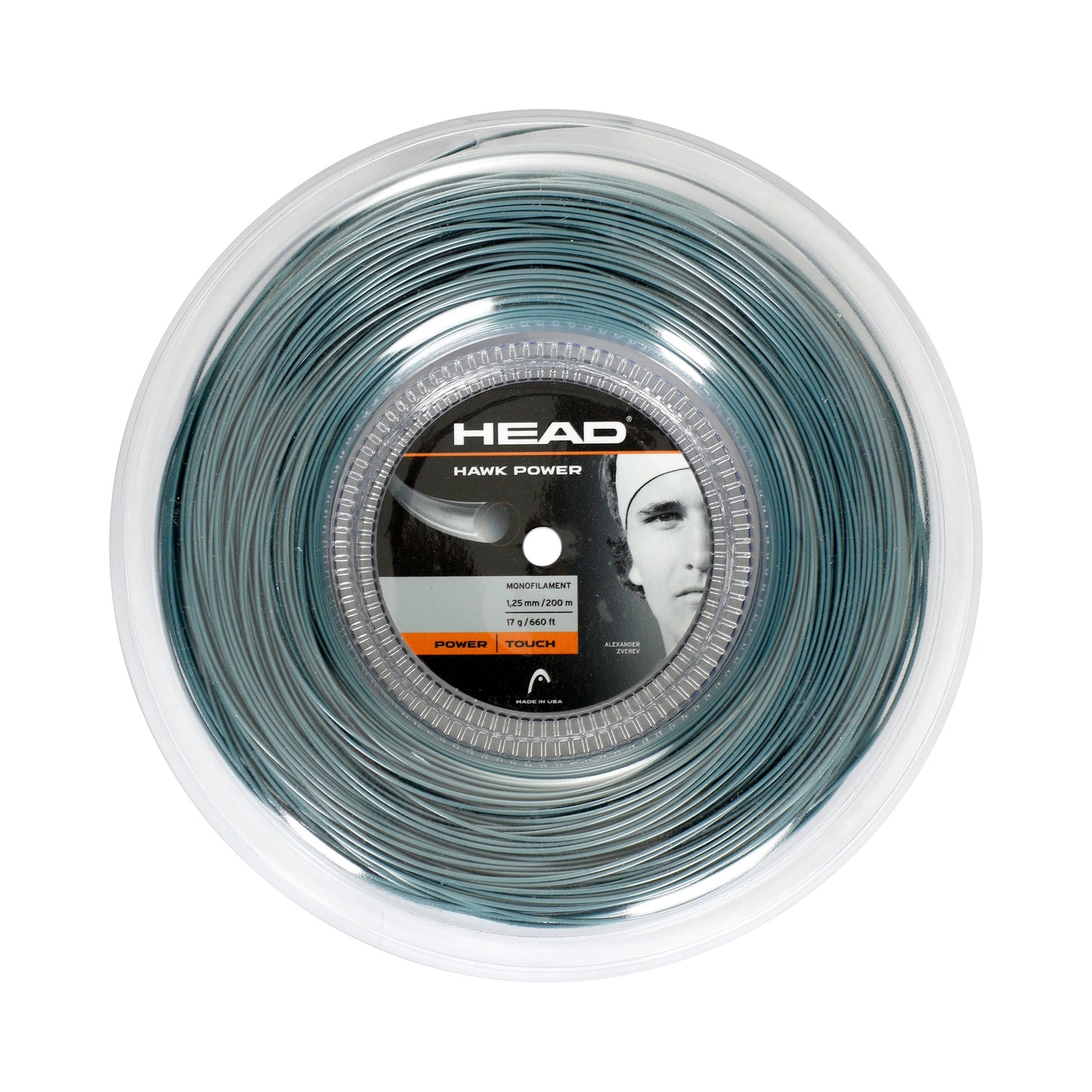 HEAD Hawk Power String Reel 200m-Anthracite