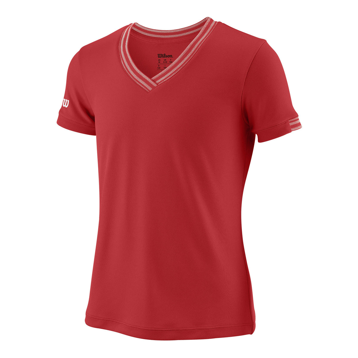 Wilson V-Neck T-Shirt Mädchen - rot, weiß