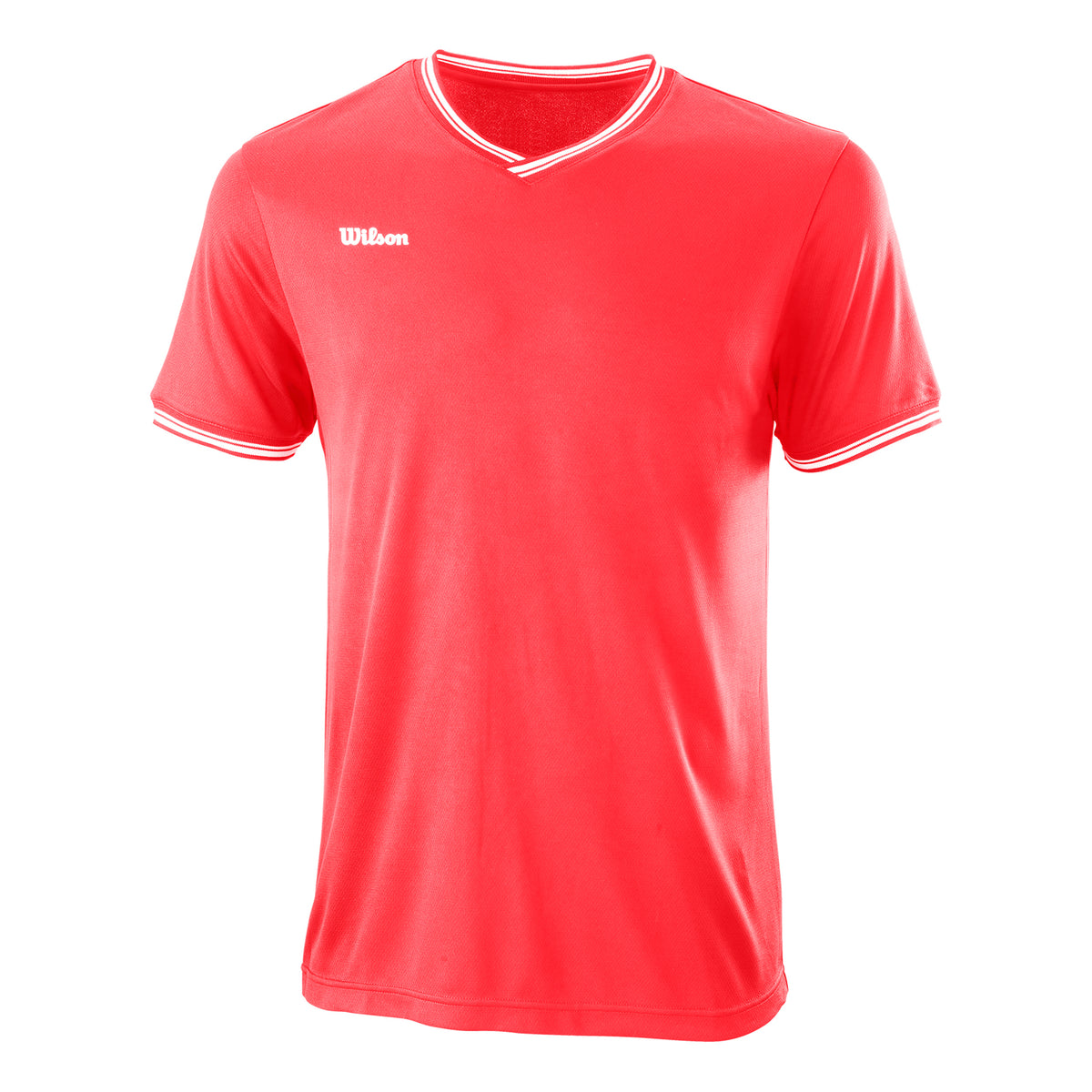Wilson Team II High V-Neck T-Shirt Herren - koralle, weiß