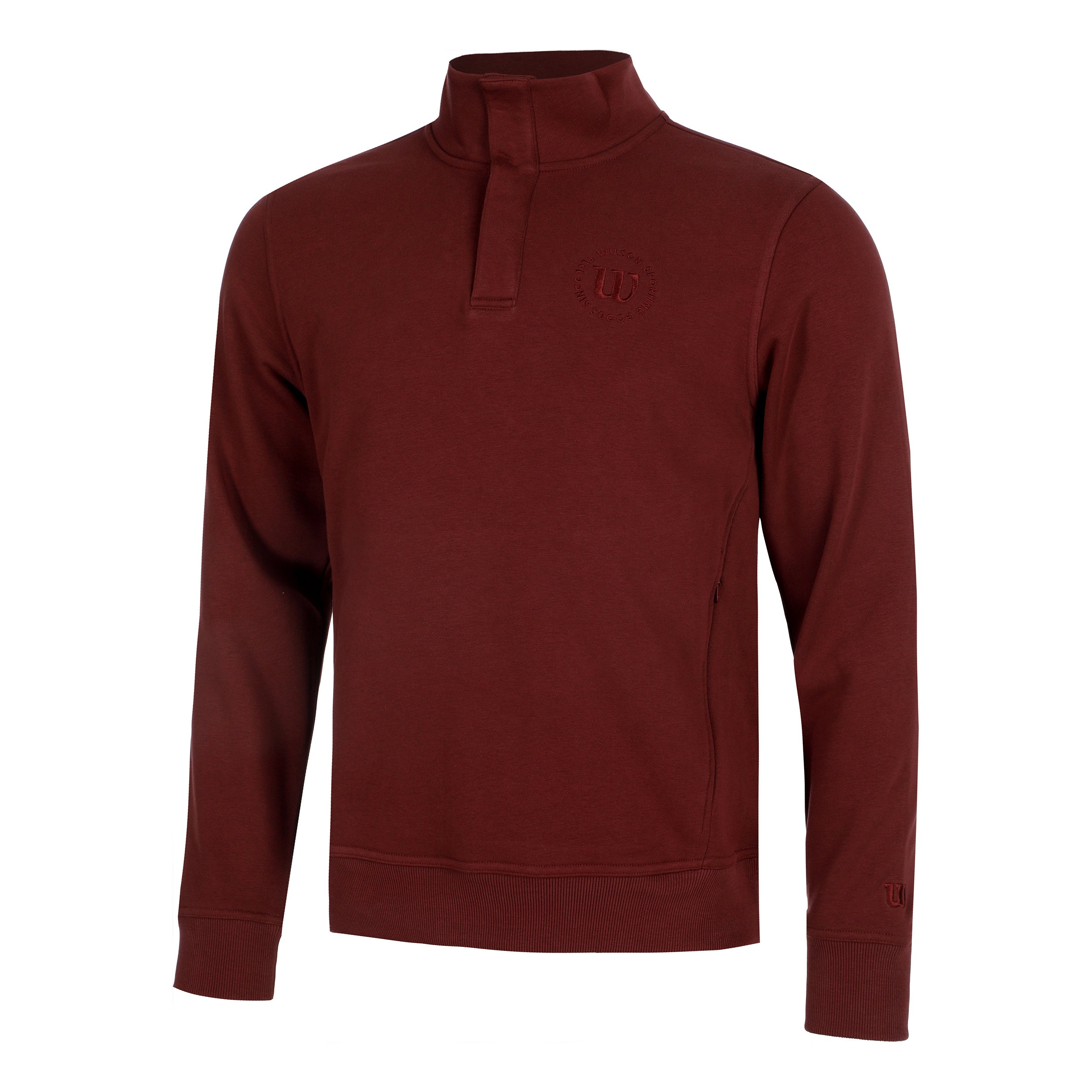 Wilson Tennis Club 1/2 Zip Mock Sweatshirt Men-berry