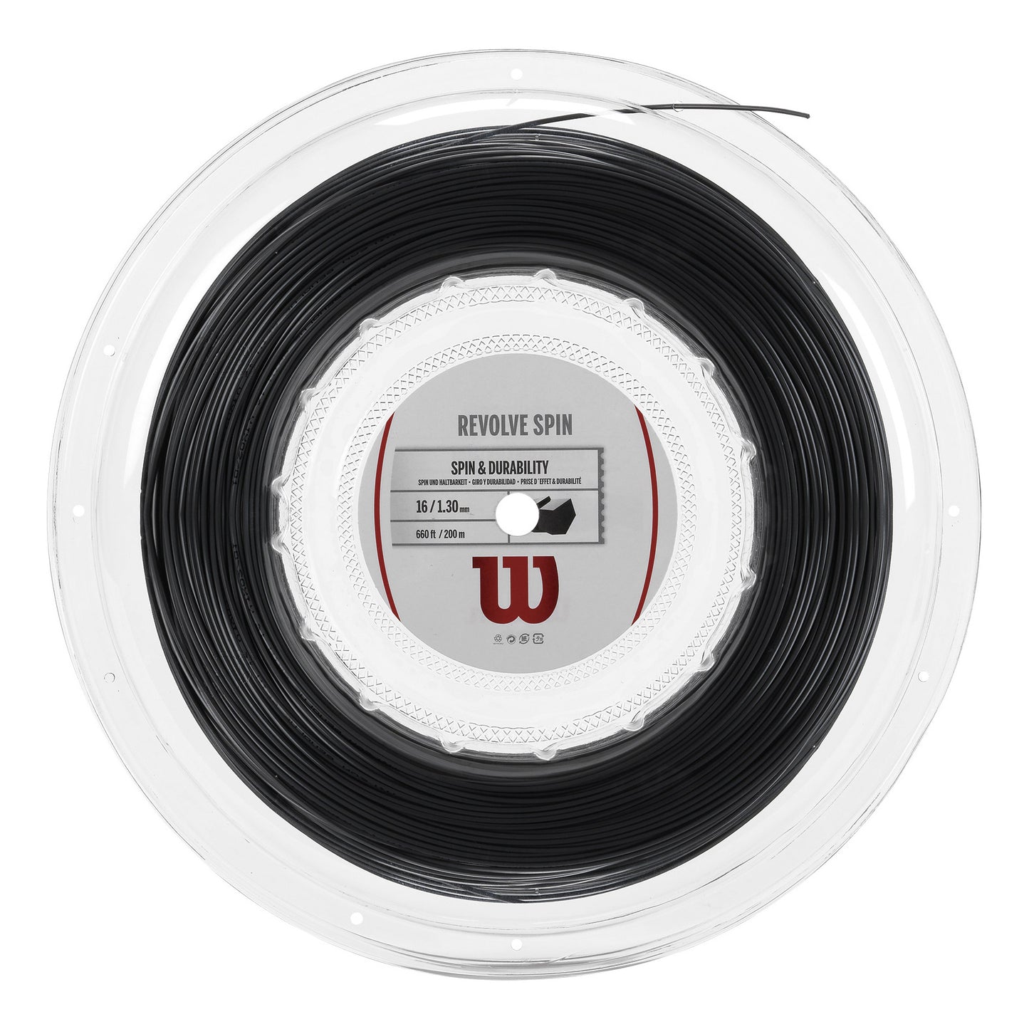 Wilson Revolve Spin Saitenrolle 200m-Schwarz
