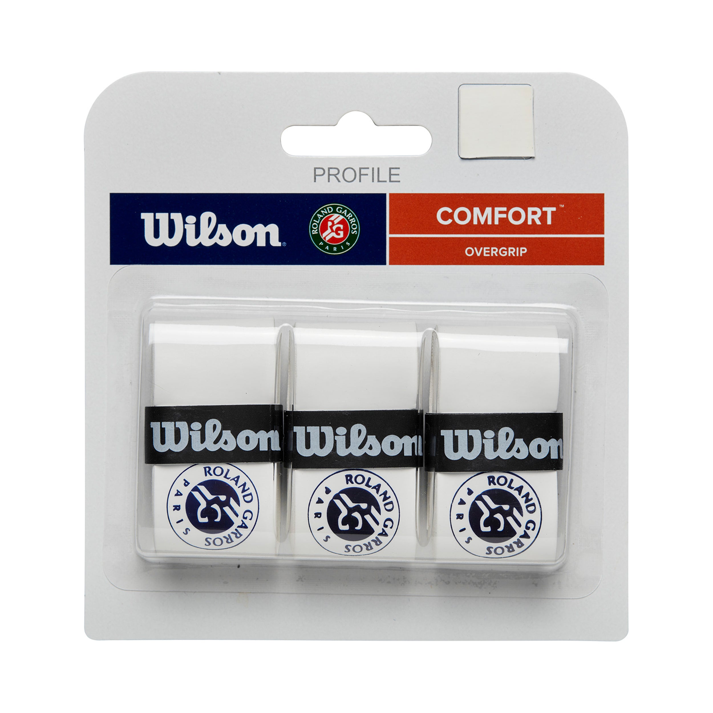 Wilson Pro Overgrip Roland Garros 3 Pack-White,Blue