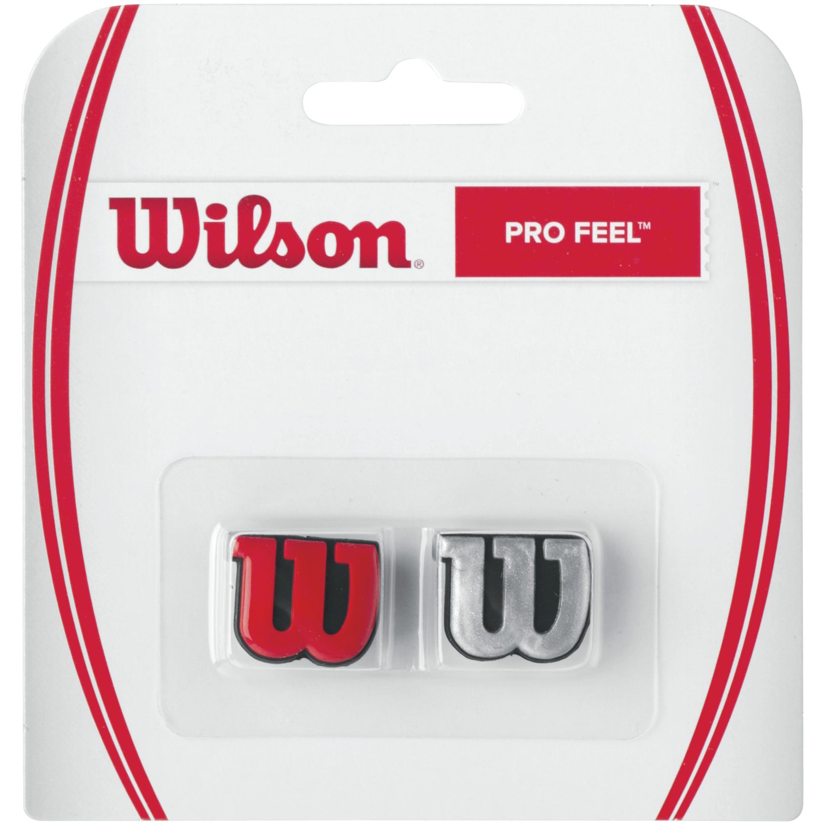 Wilson Pro Feel Dämpfer 2er Pack-Silber,Rot