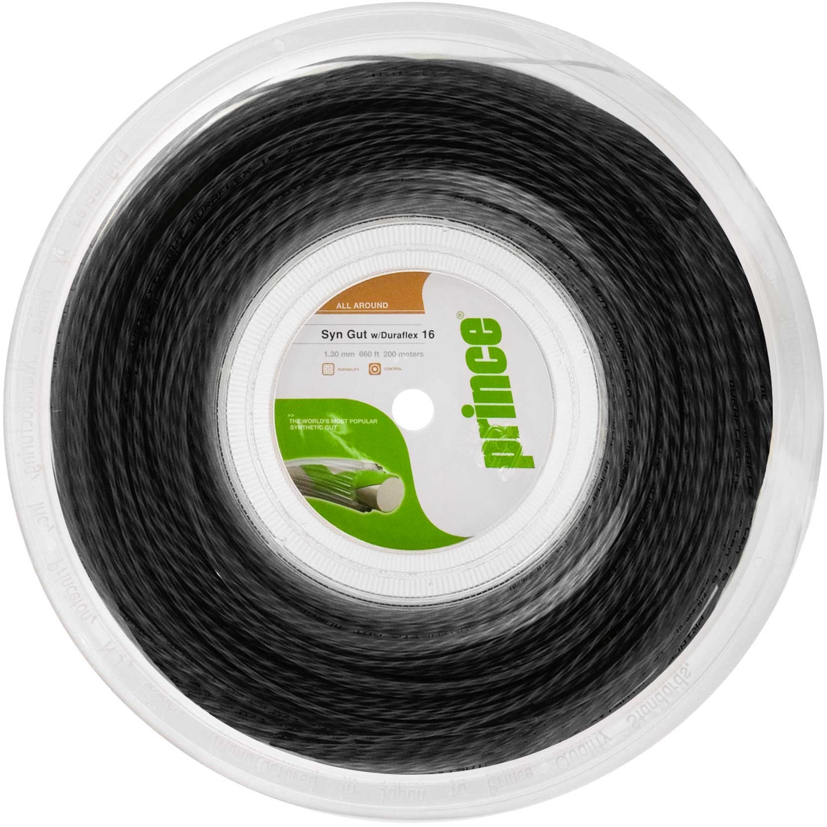 Prince Synthetic Gut Duraflex  String reel 200m - black