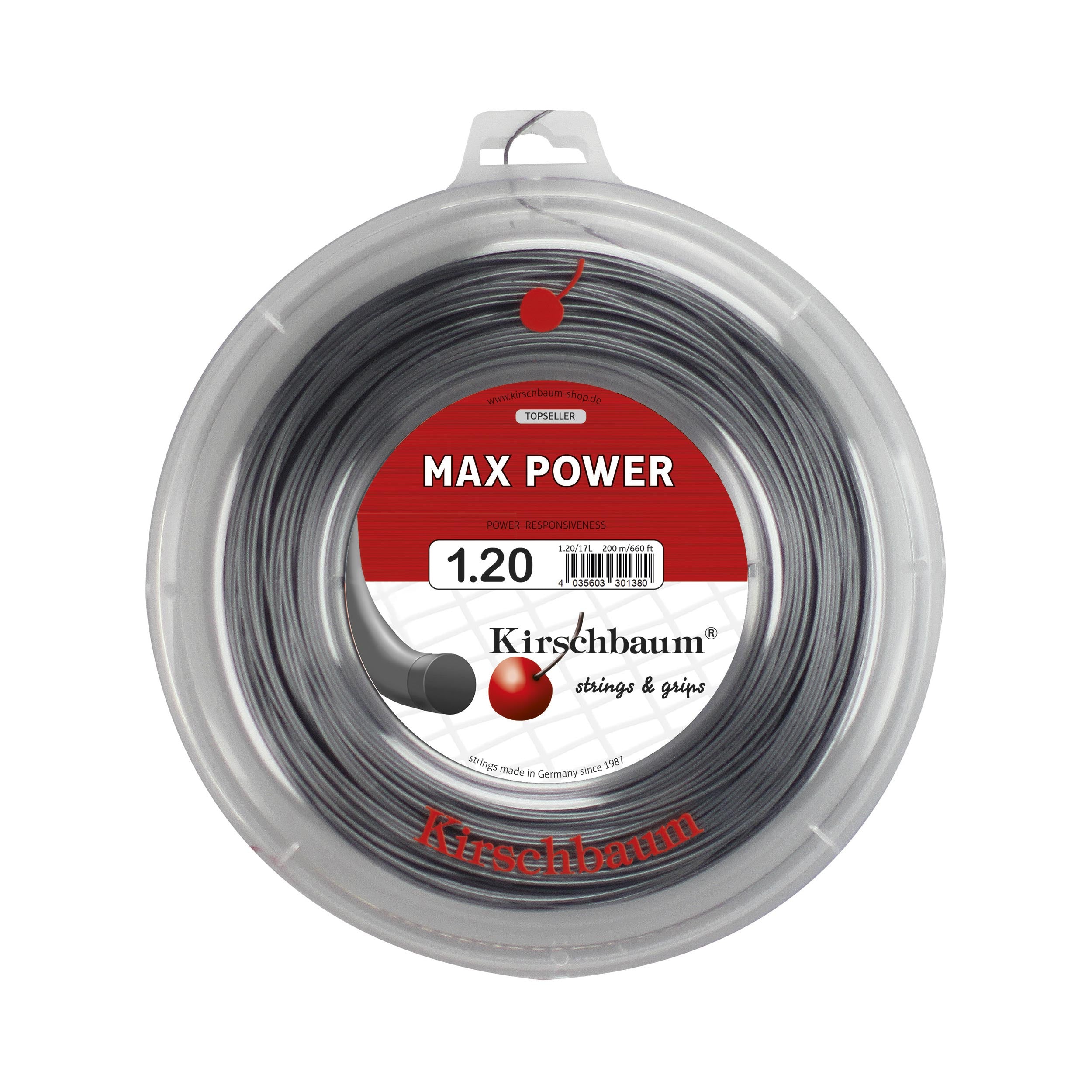 Kirschbaum Max Power String Reel 200m-Anthracite