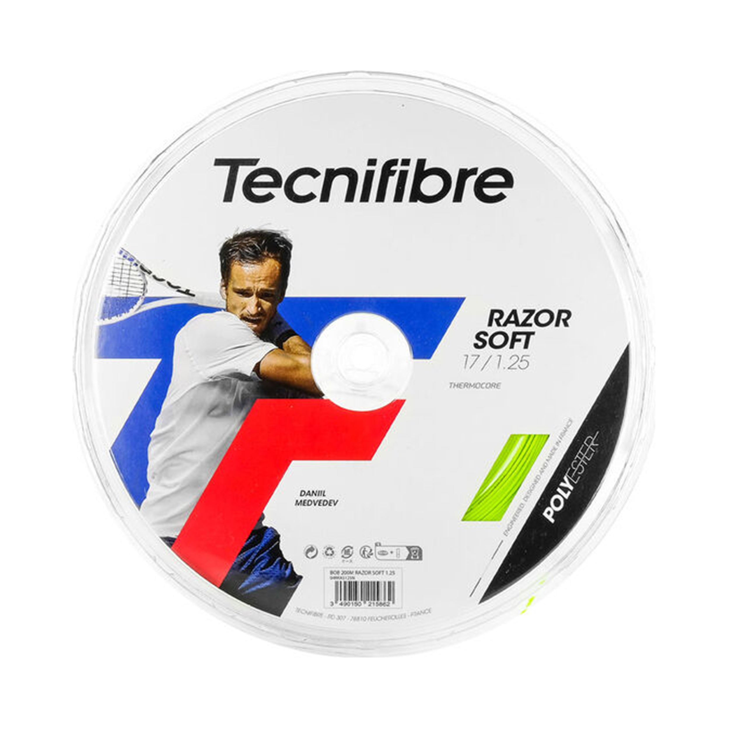 Tecnifibre Razor Soft 200m String Reel-Lime