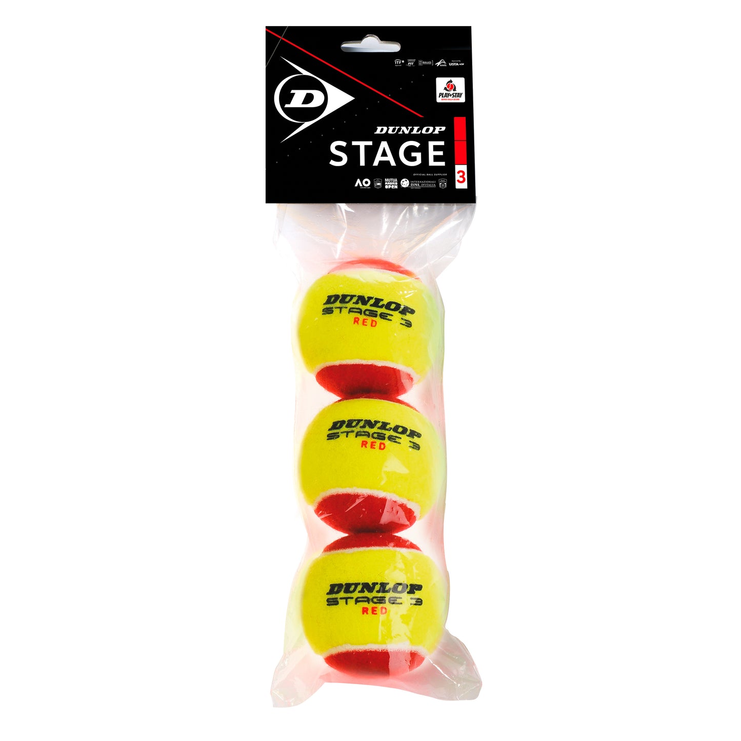 Dunlop Mini Tennis (Stage 3) Red 3 Pack