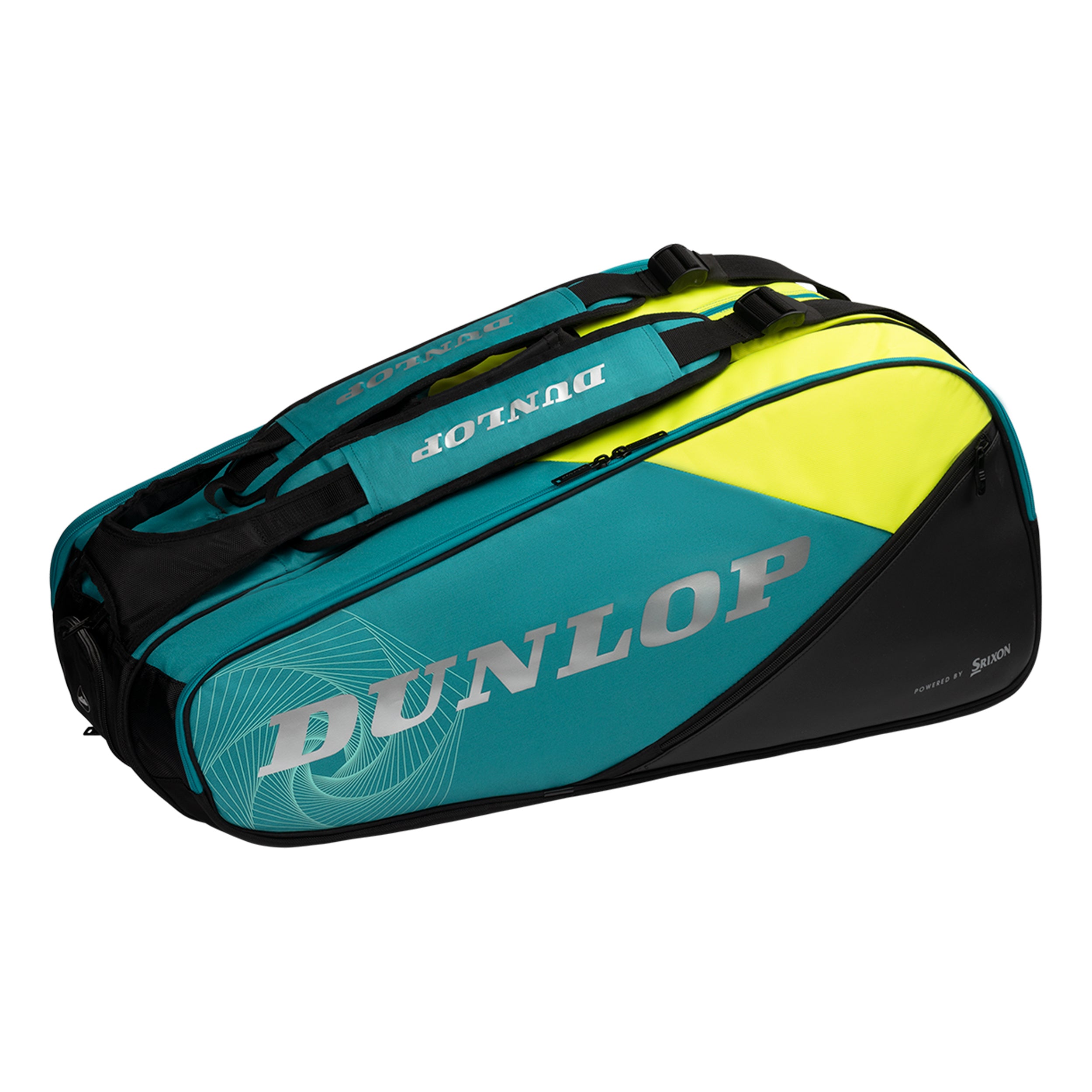 Dunlop SX Performance Racket Bag 12 Pack-Black,Turquoise