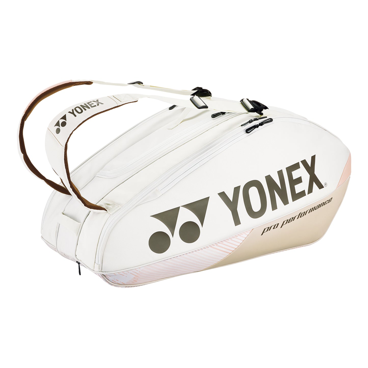 Yonex Pro Racquet Bag Sand Beige Racket Bag 10 Pack-Beige,Pink