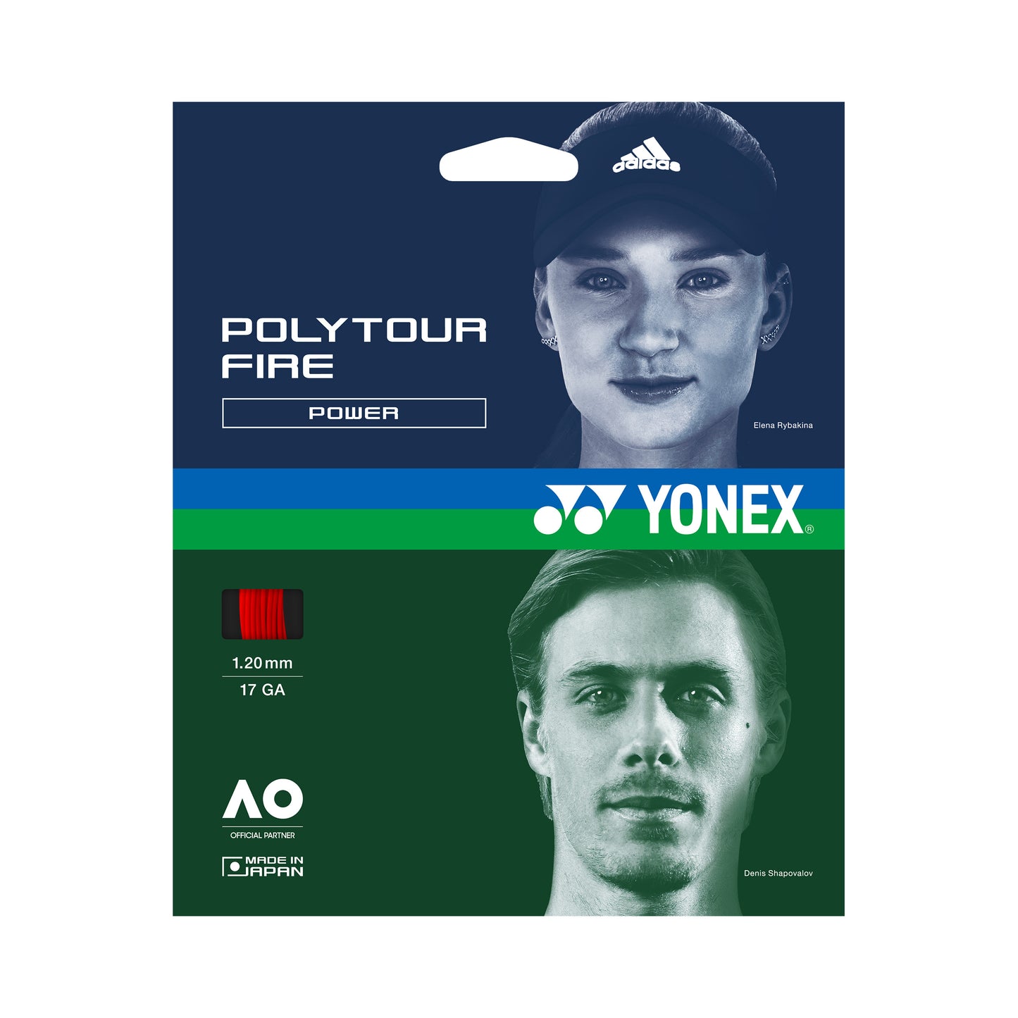 Yonex Poly Tour Fire Saitenset 12m - rot