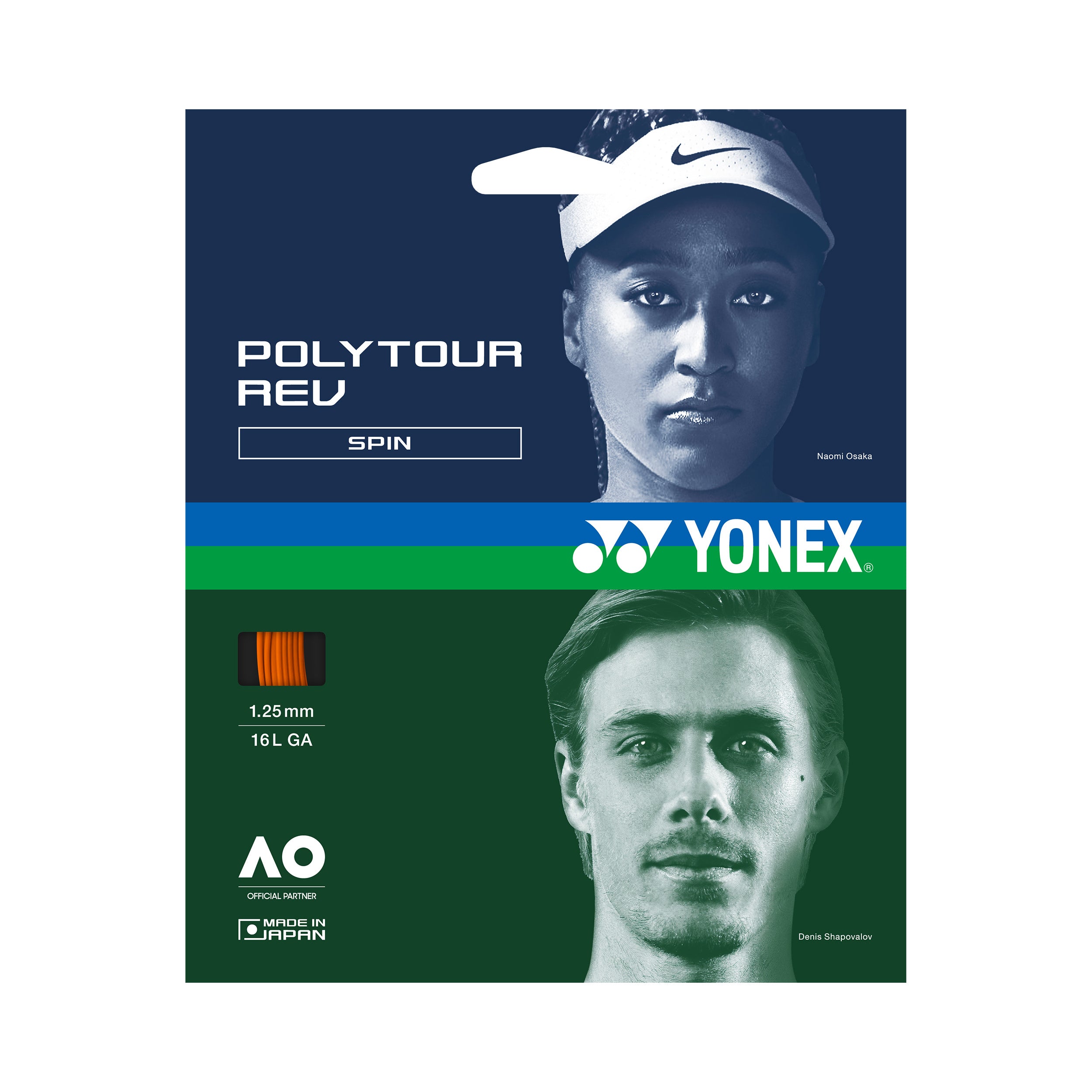 Yonex Poly Tour Rev Saitenset 12m - orange