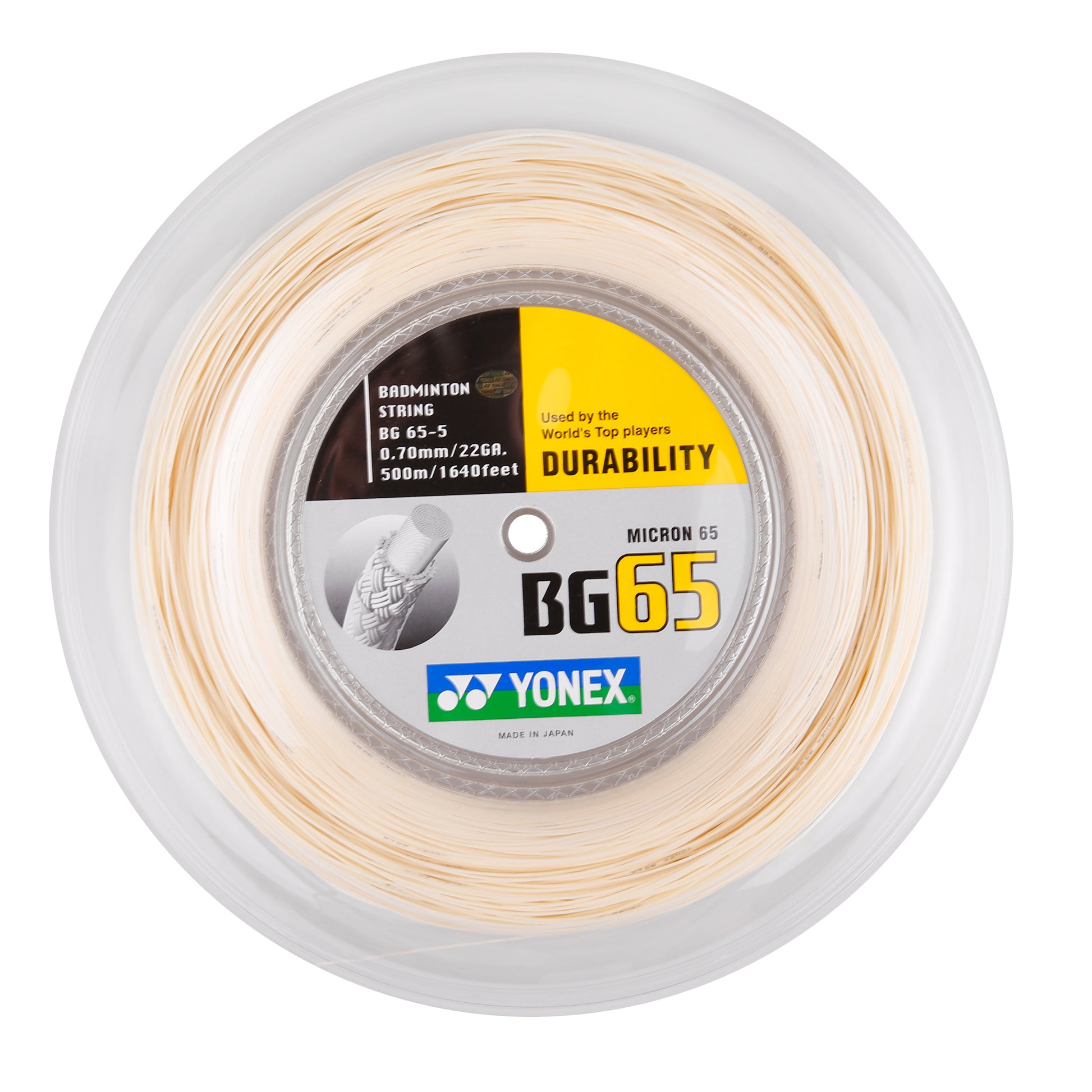 Yonex BG65 Badminton string reel 200m -white