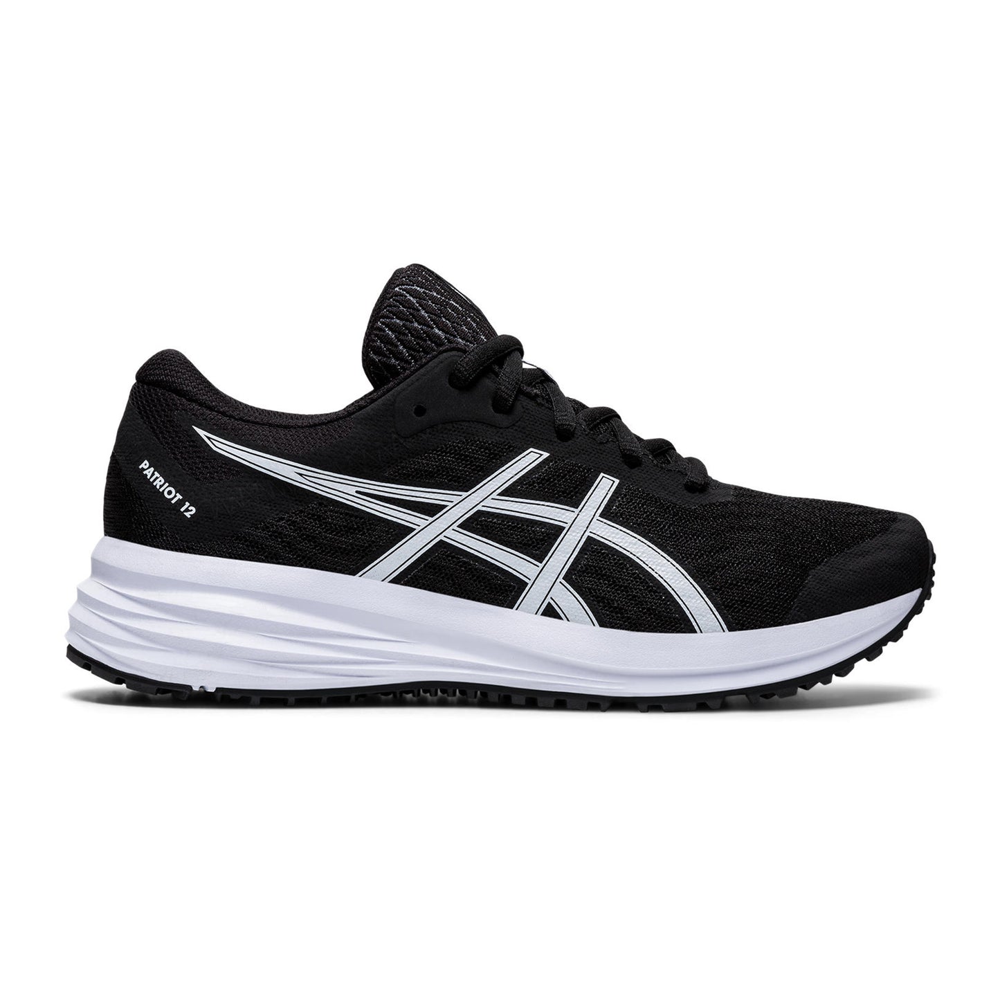 ASICS Patriot 12 GS Neutral Running Shoe Kids-Black,White
