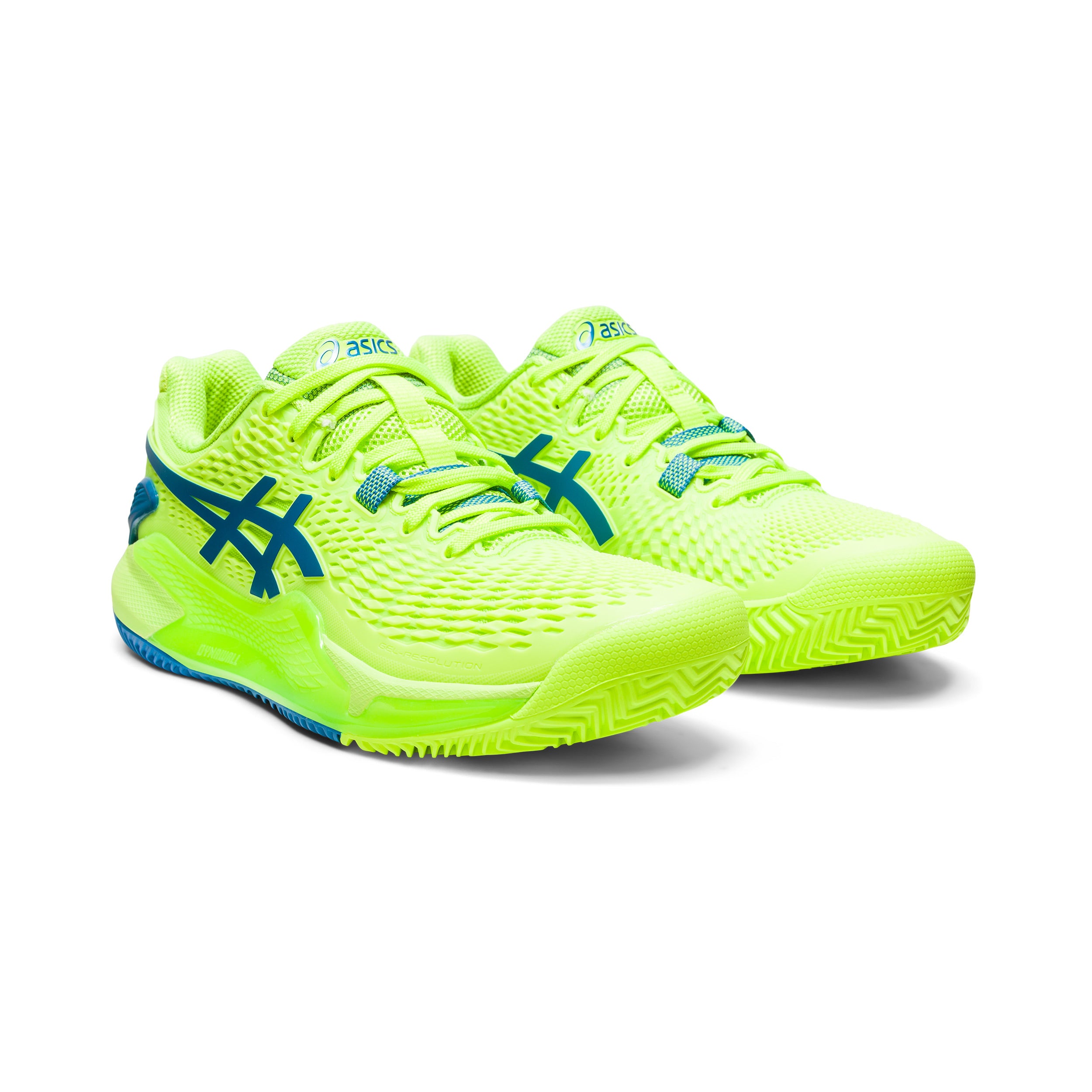 Gel-Resolution 9 Clay court shoe Women - neon green, blue | Tennis
