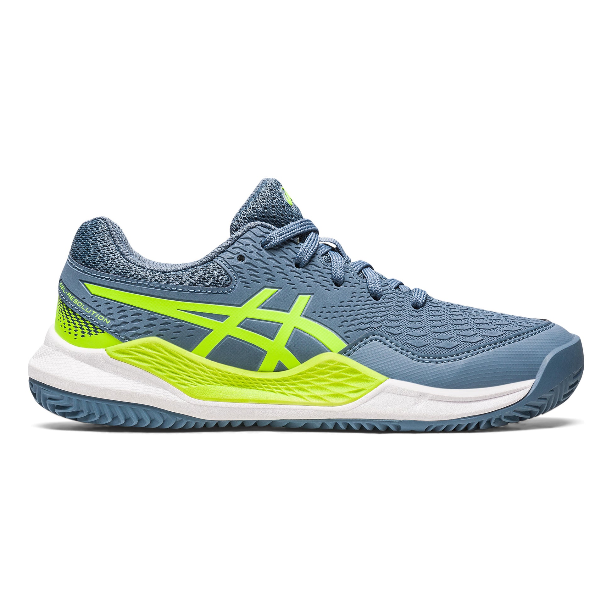 ASICS Gel-Resolution 9 GS Sandplatzschuh Kinder - dunkelblau, neongrün
