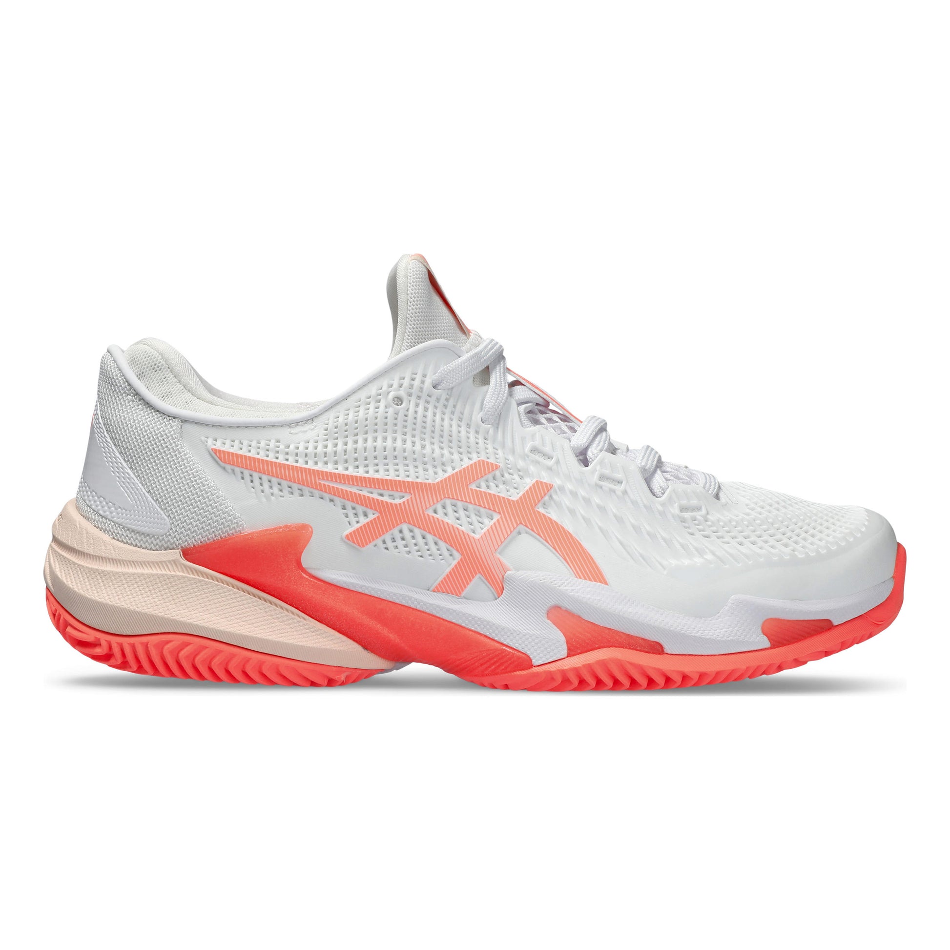 ASICS Court FF 3 Sandplatzschuh Damen - weiß, koralle