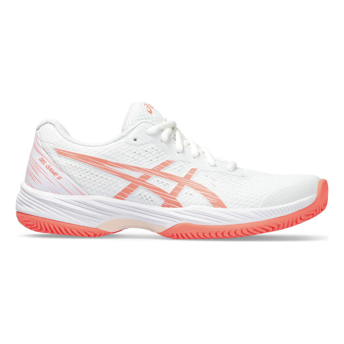 ASICS Gel-Game 9 Sandplatzschuh Damen - weiß, koralle