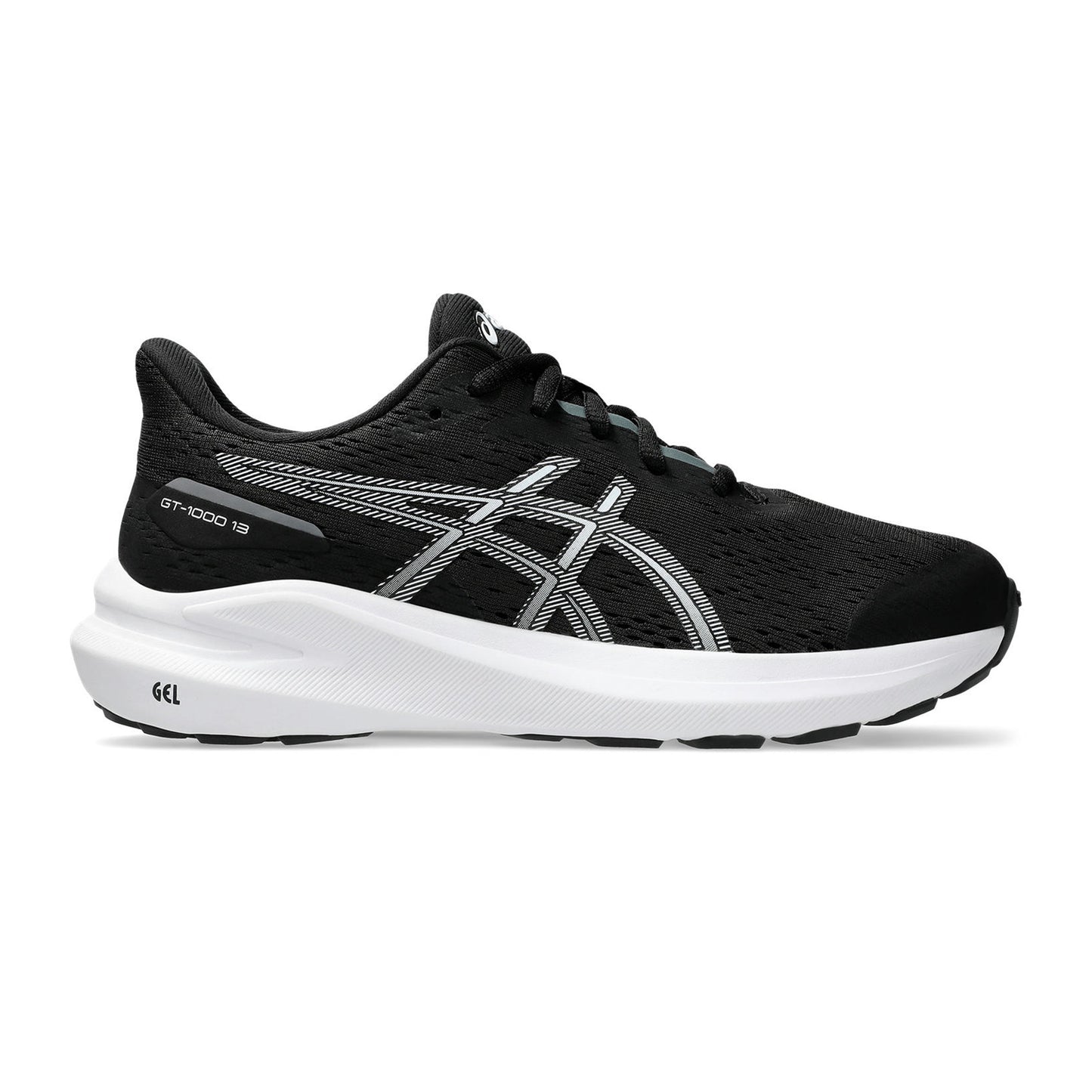 ASICS GT-1000 13 GS Stability Running Shoe Kids-Black,White
