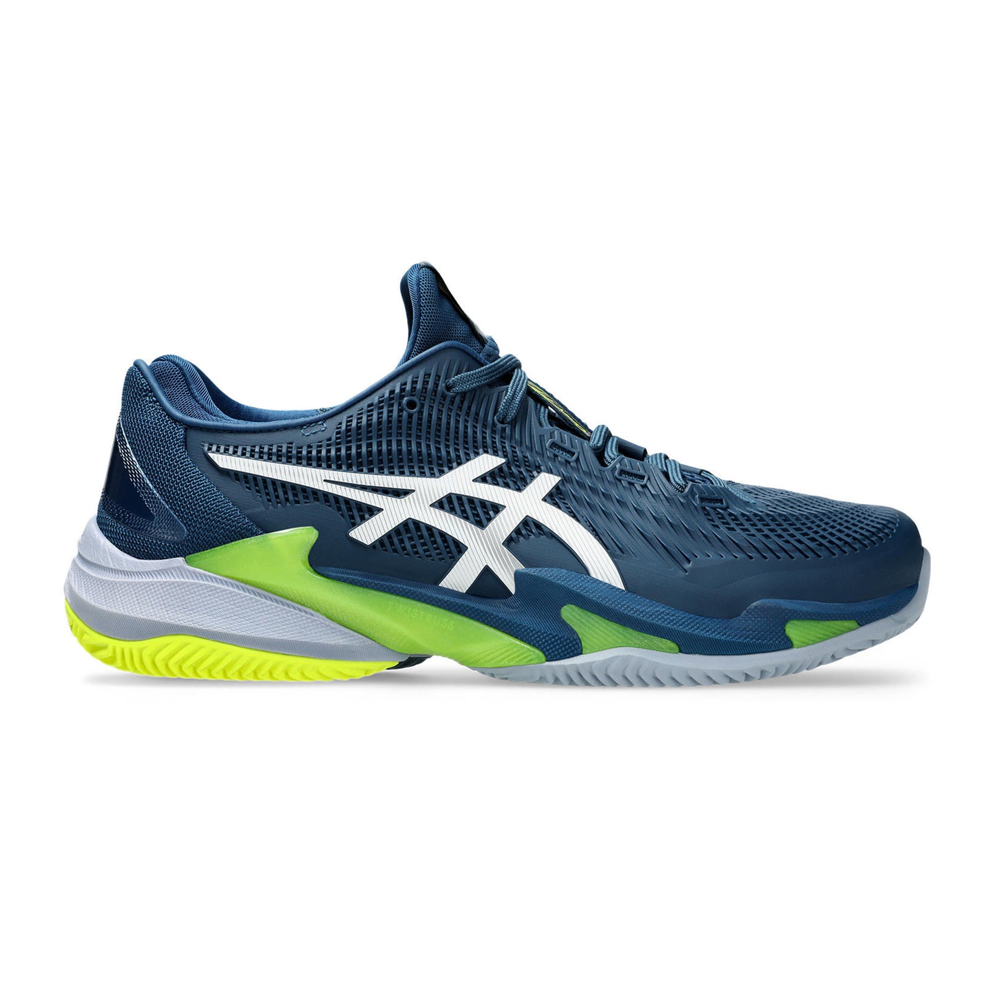 ASICS Court FF 3 Sandplatzschuh Herren - dunkelblau, neongelb