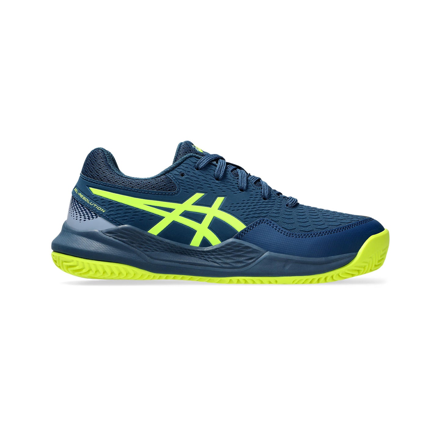 ASICS Gel-Resolution 9 GS Sandplatzschuh Kinder - dunkelblau, neongelb