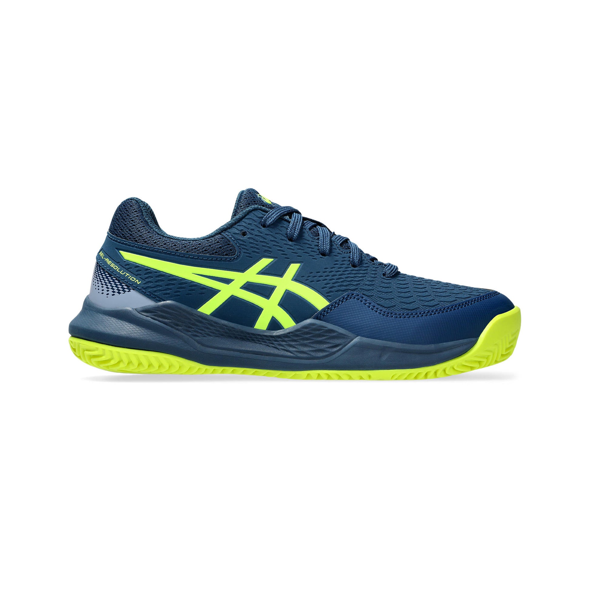 ASICS Gel-Resolution 9 GS Sandplatzschuh Kinder - dunkelblau, neongelb
