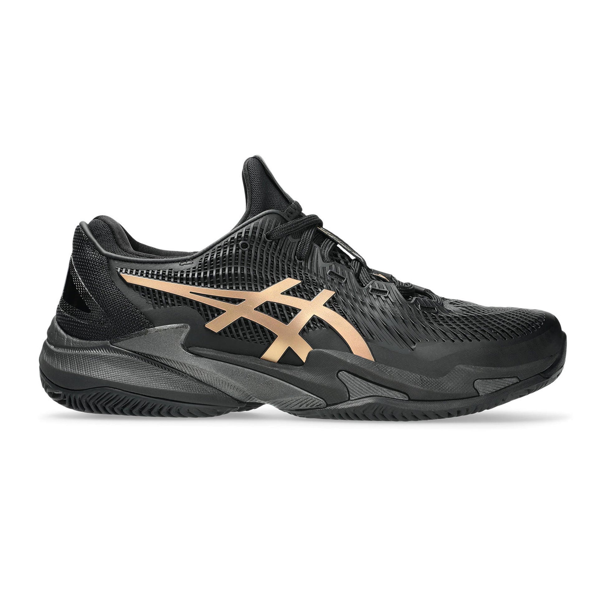 ASICS Court FF 3 Novak  Night Energy Sandplatzschuh Herren - schwarz, gold