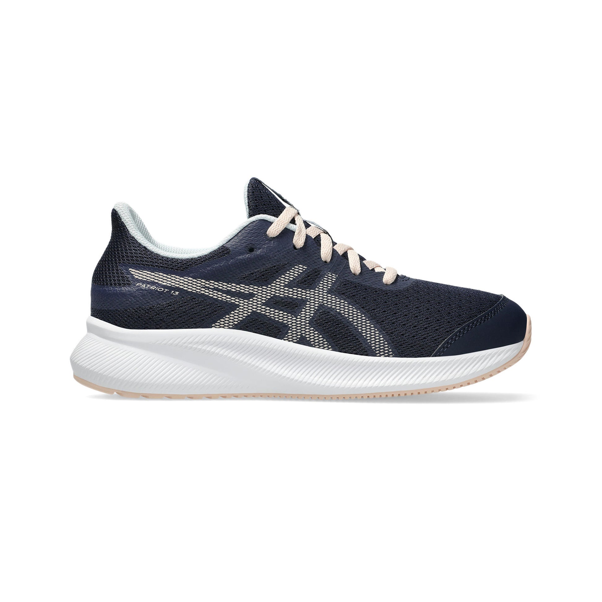 ASICS Patriot 13 GS Neutral Running Shoe Kids-Dark Blue,Cream
