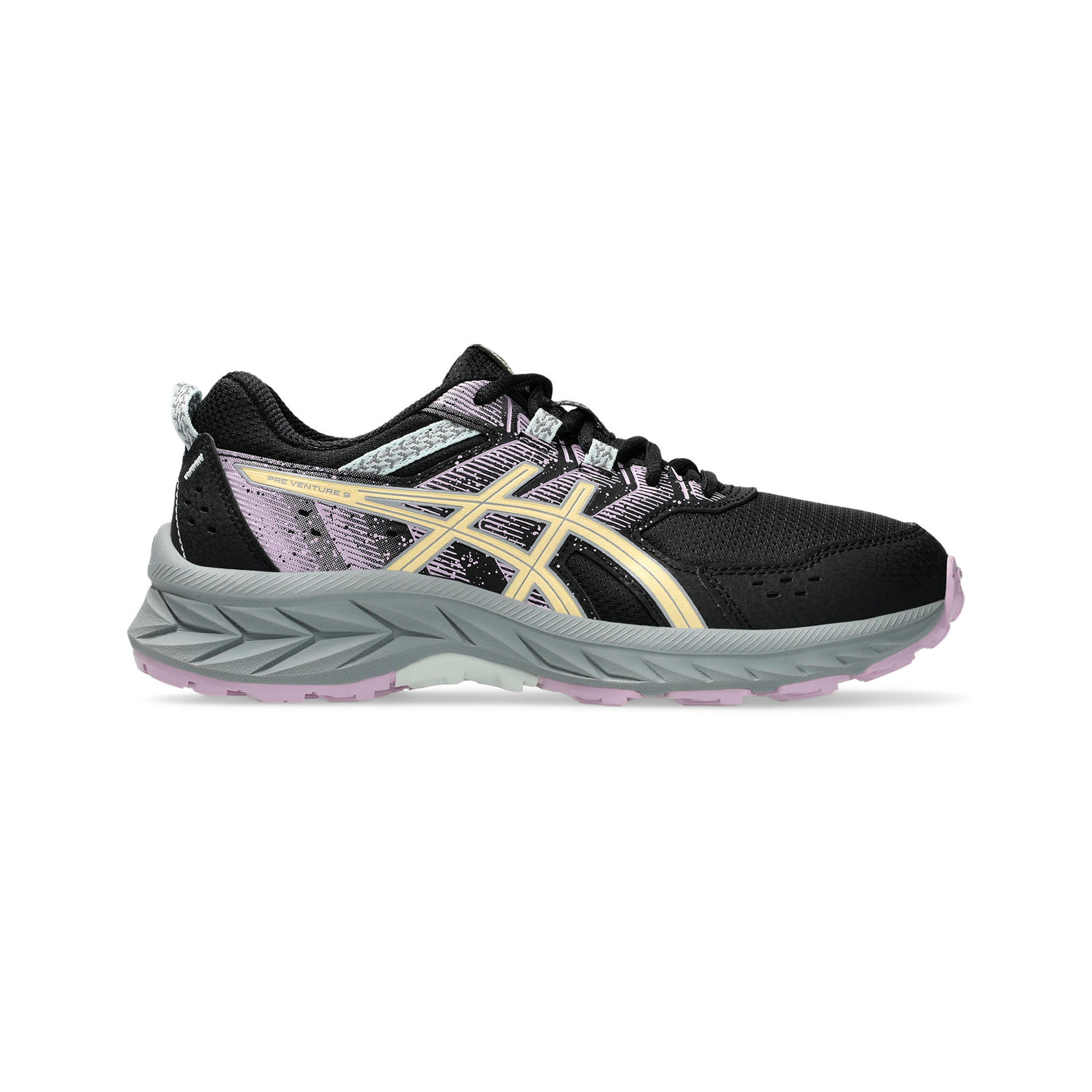 ASICS Pre-Venture 9 GS Trailschuh Kinder-Schwarz,Flieder