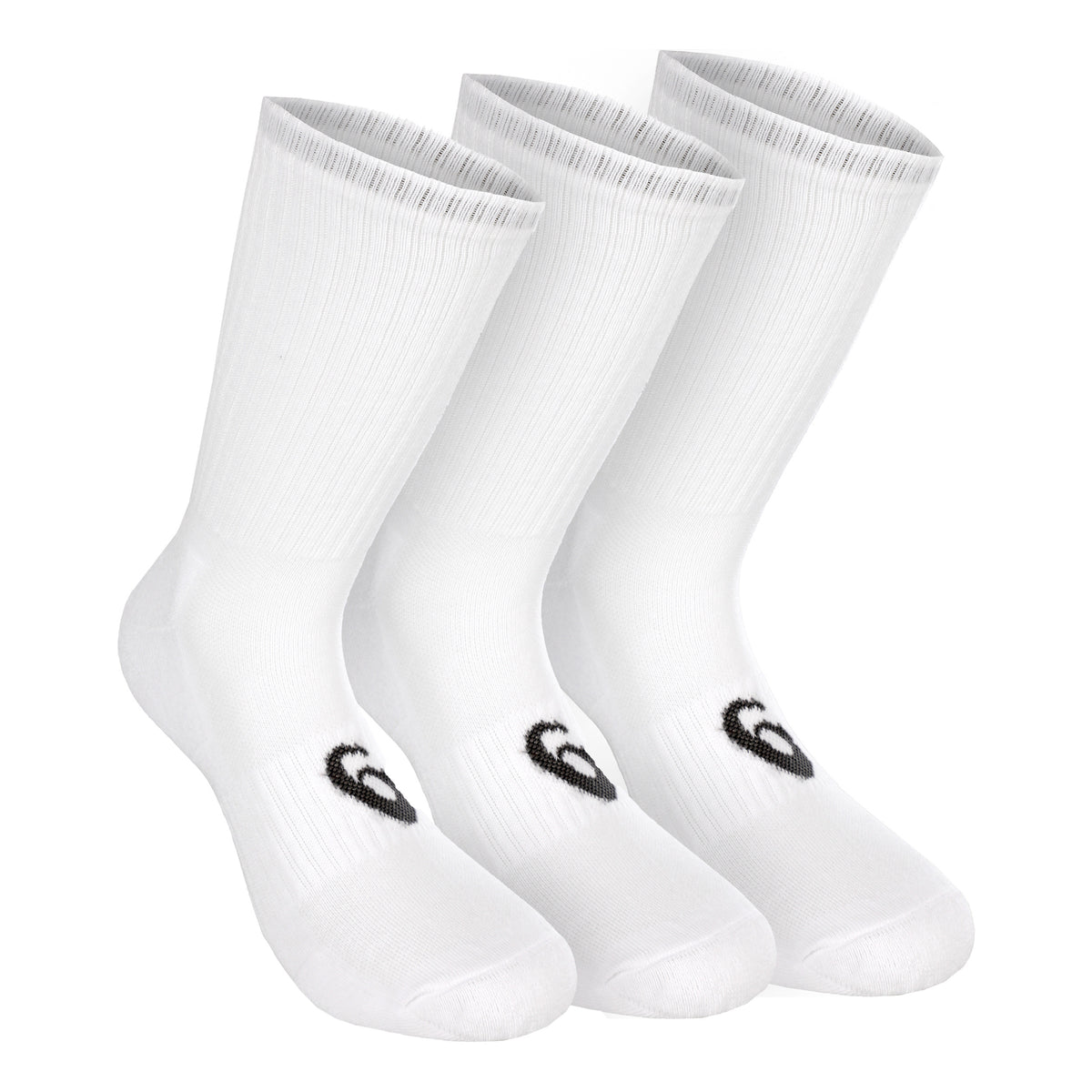 ASICS Crew Sports Socks 3 Pack-White,Black