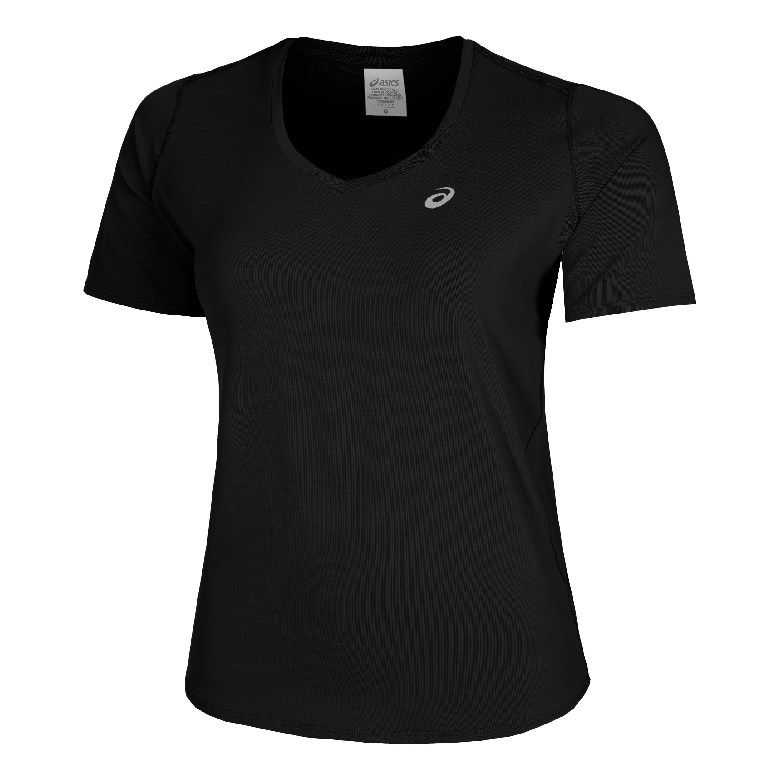 ASICS Road V-Neck Running Shirt Women-Black