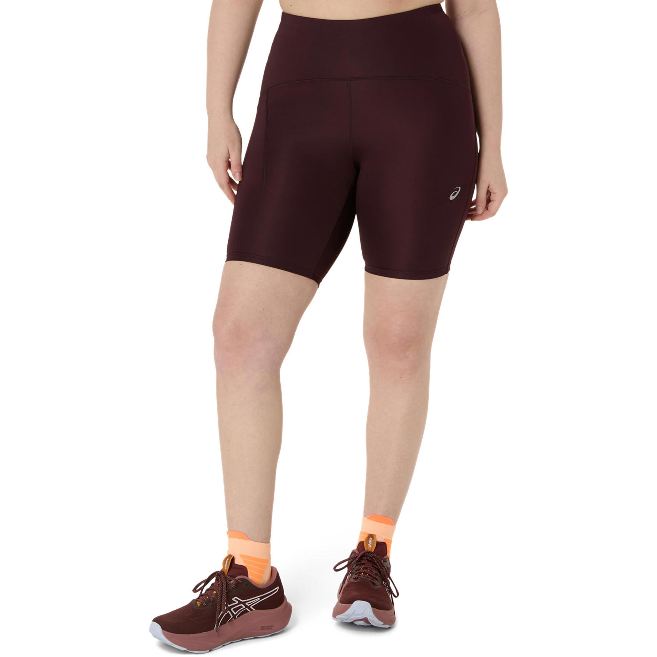 ASICS Road High Waist 8In  Lauftight Damen - dunkelrot