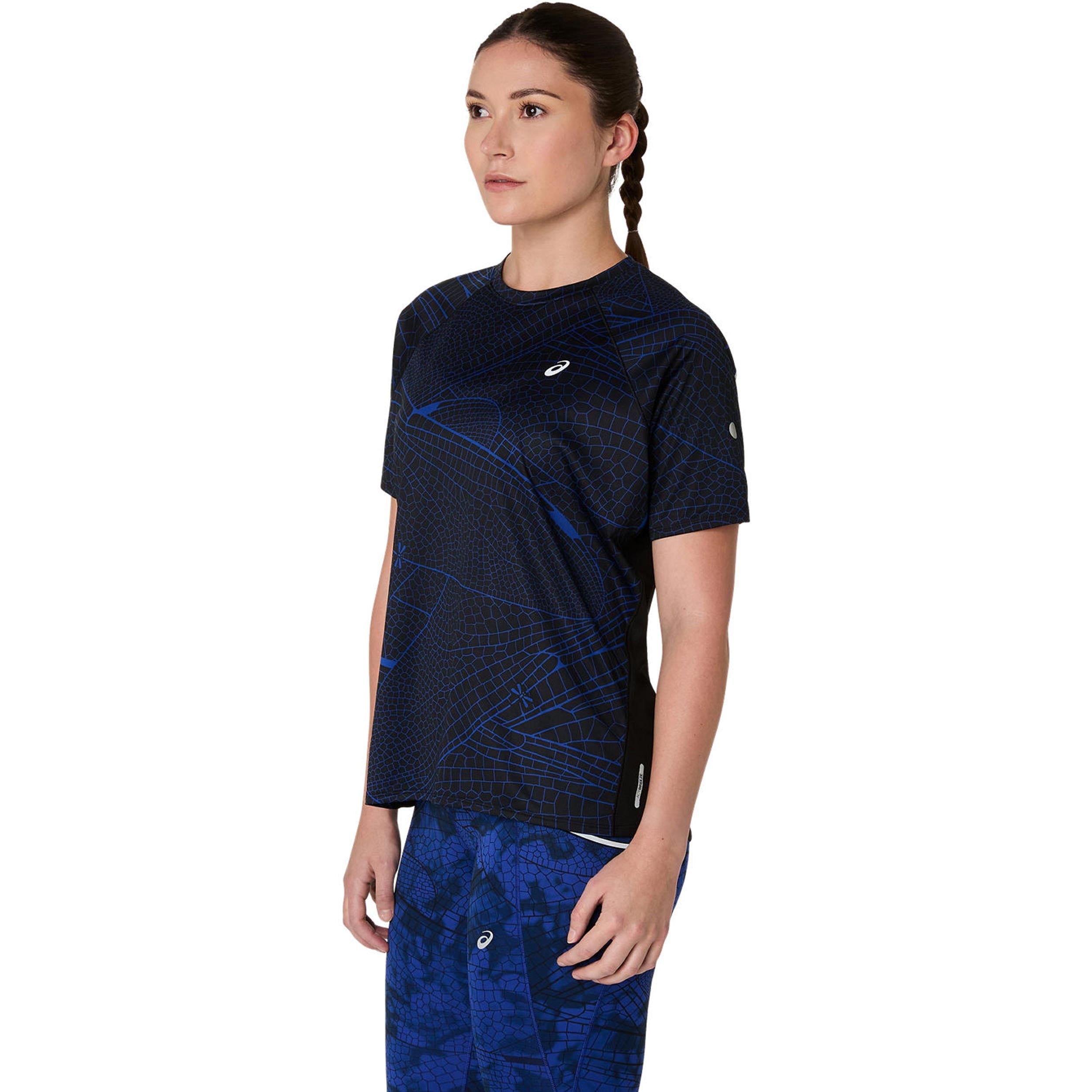 ASICS Road Lite-Show Laufshirt Damen-Schwarz,Dunkelblau
