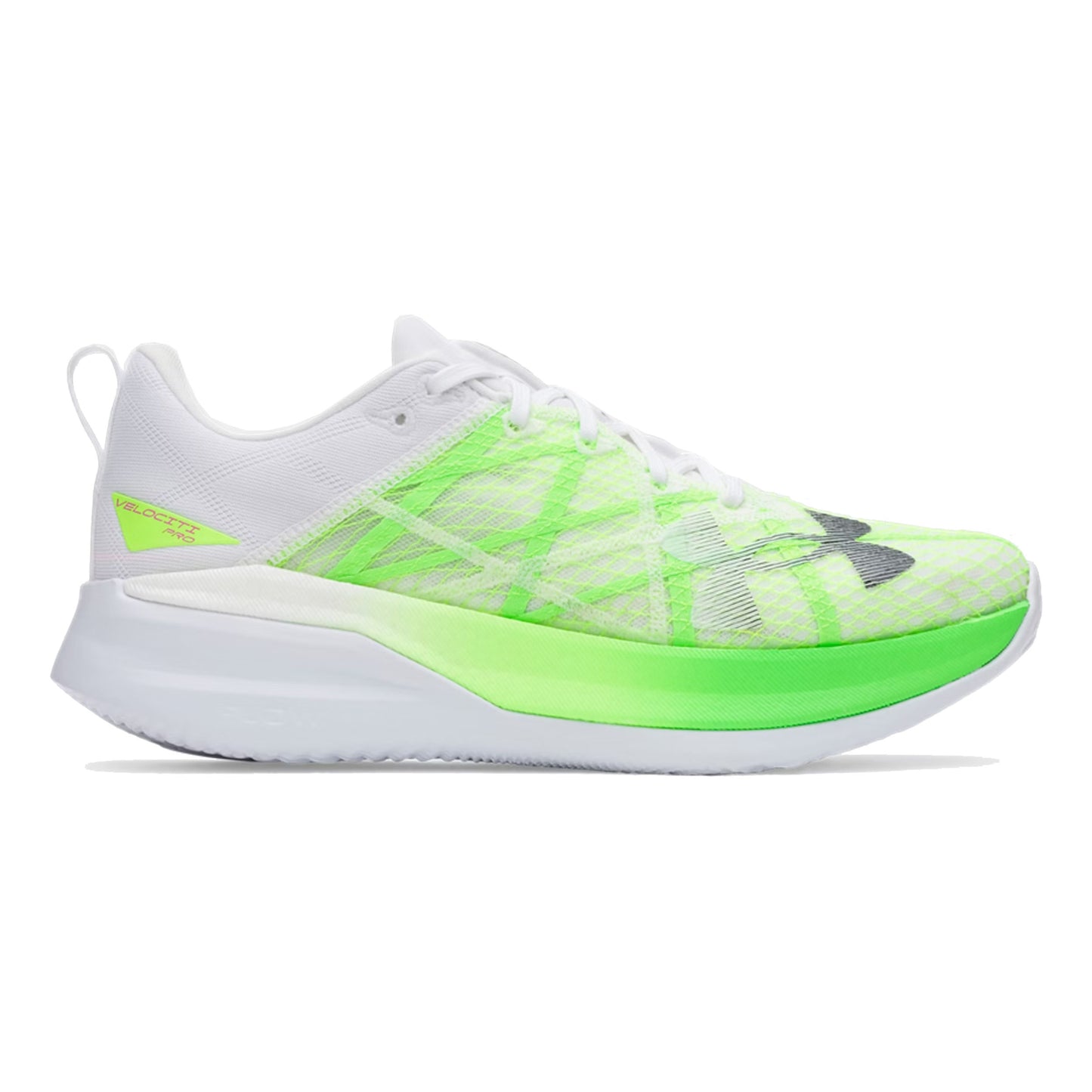 Under Armour Velociti Pro Competition Running Shoe-White,Neon Green