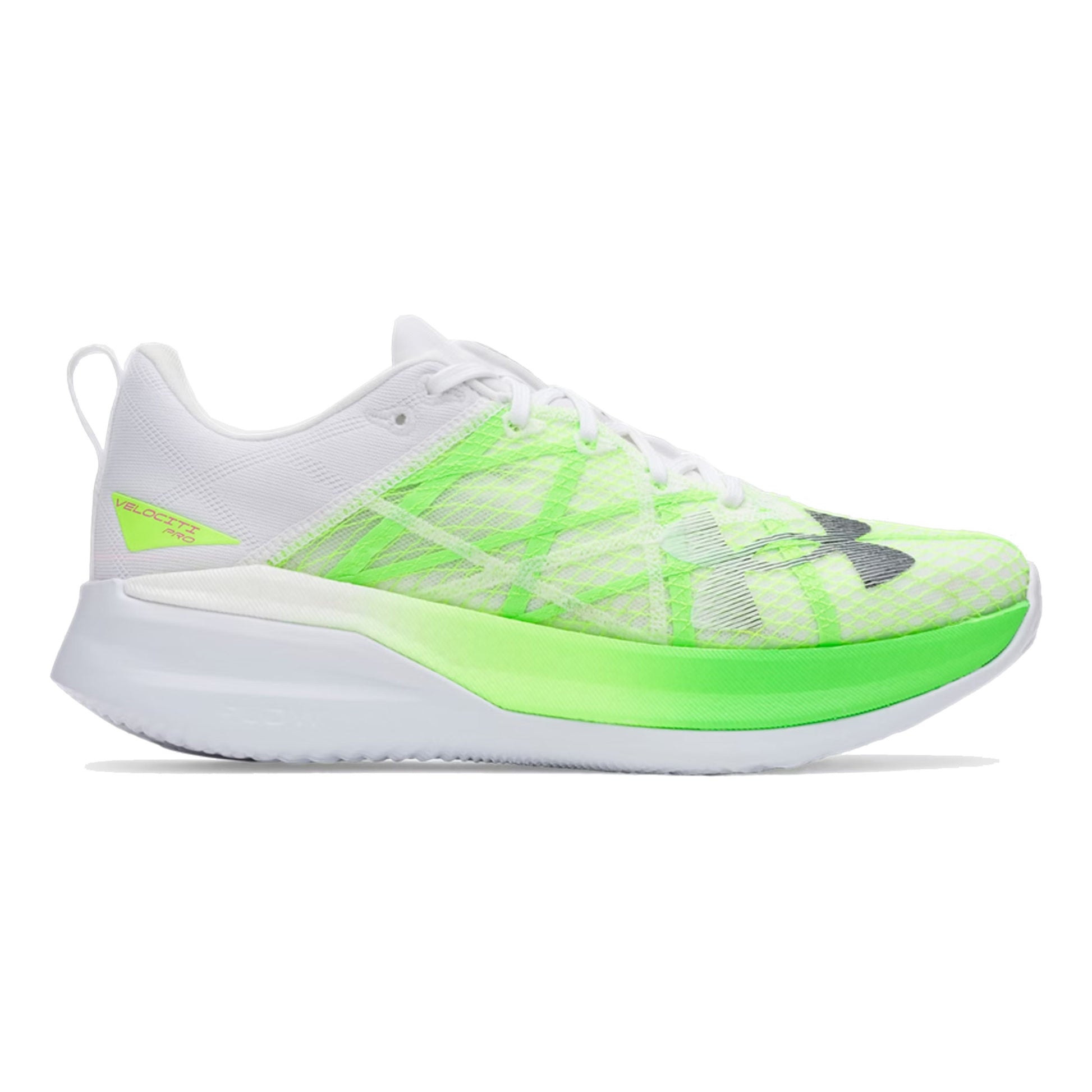 Under Armour Velociti Pro Competition Running Shoe-White,Neon Green